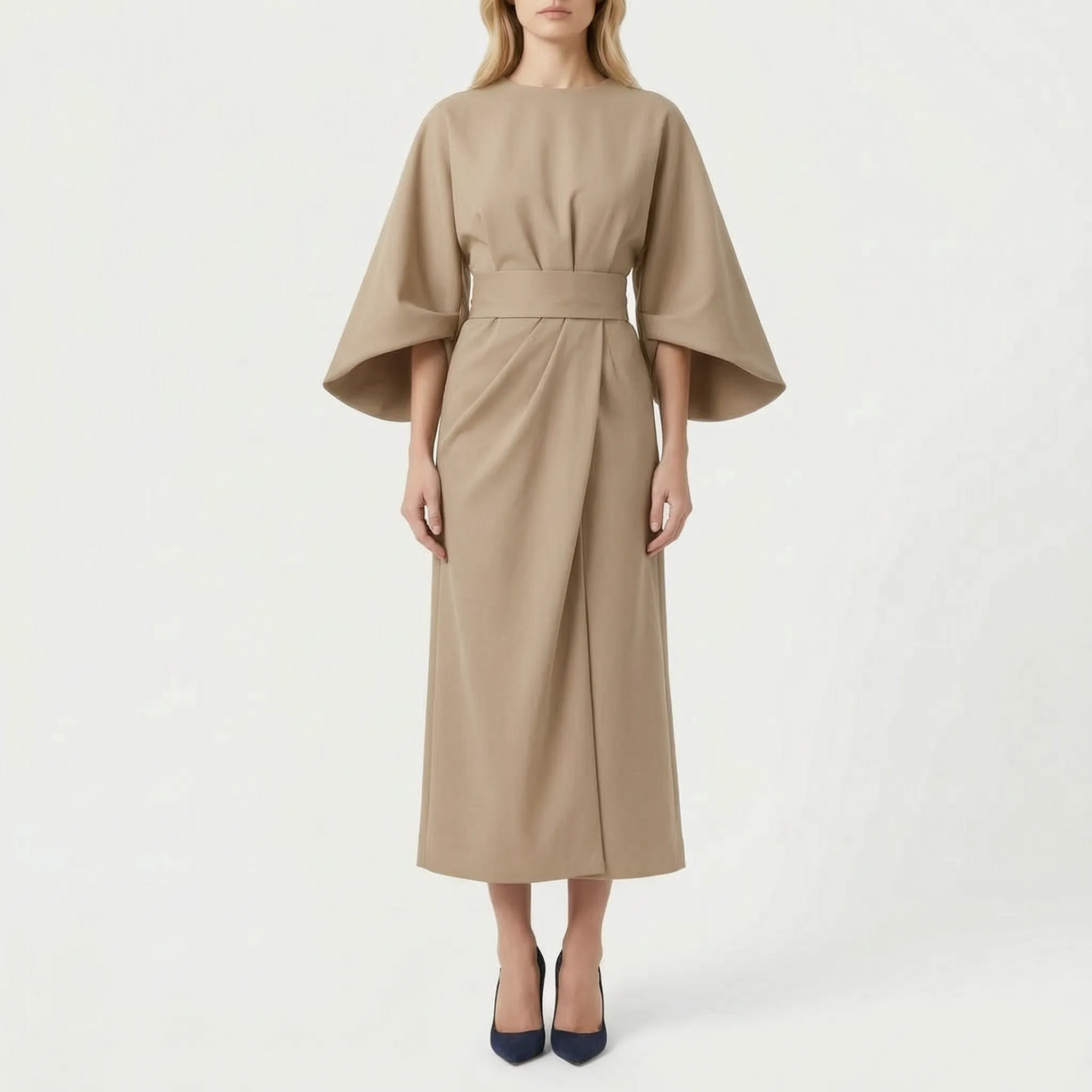 Vesperia™ -  Midi Length Tailored Summer Dress -  Summer Evening Dinners