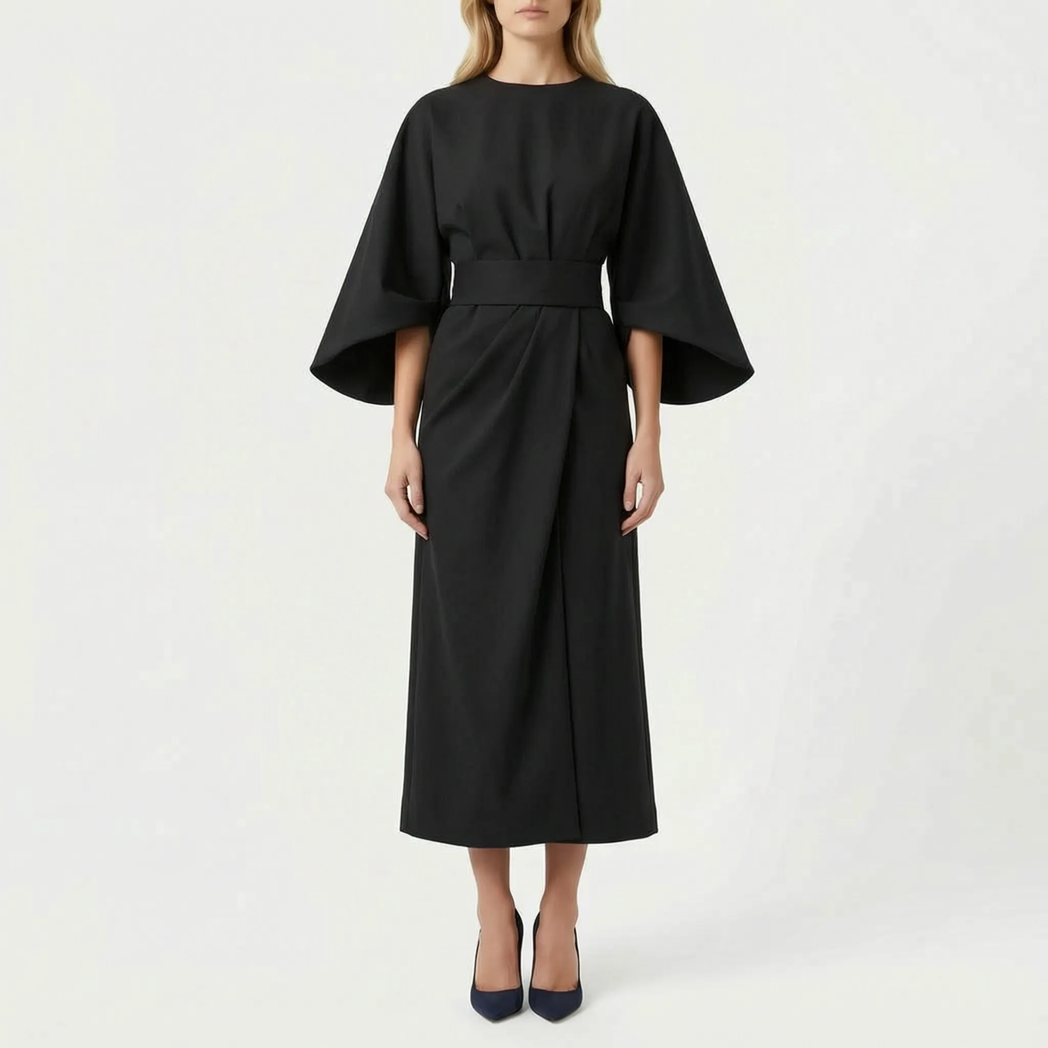 Vesperia™ -  Midi Length Tailored Summer Dress -  Summer Evening Dinners