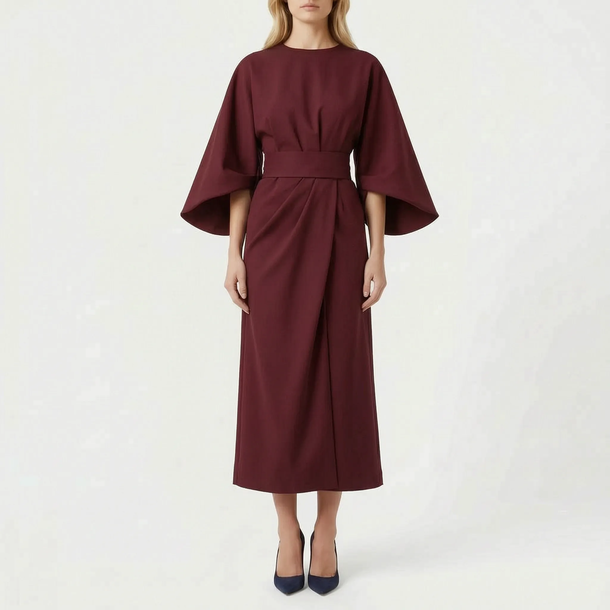 Vesperia™ -  Midi Length Tailored Summer Dress -  Summer Evening Dinners