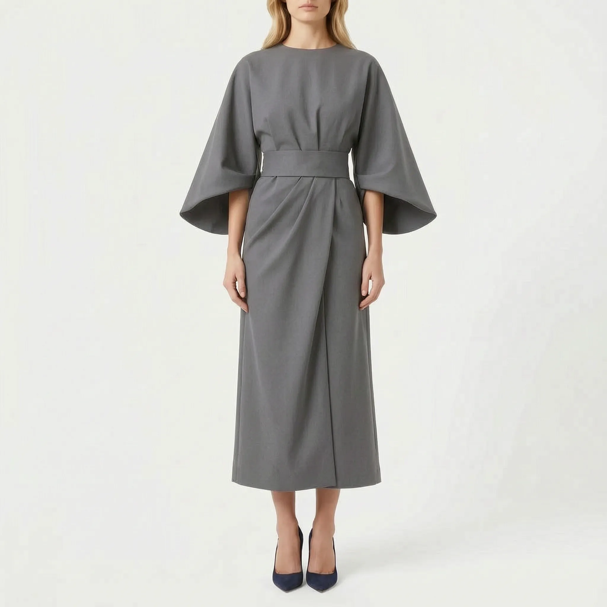 Vesperia™ -  Midi Length Tailored Summer Dress -  Summer Evening Dinners