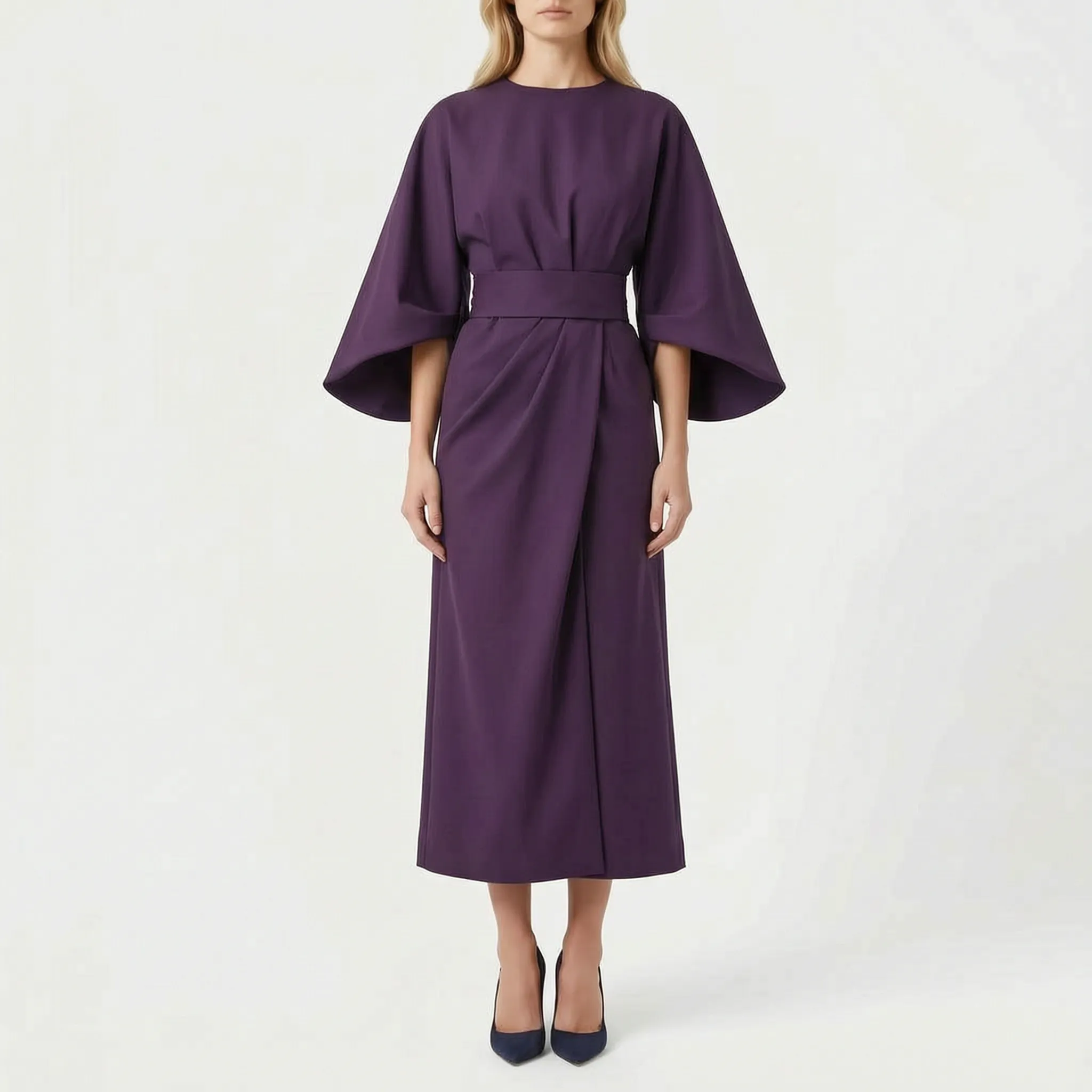 Vesperia™ -  Midi Length Tailored Summer Dress -  Summer Evening Dinners