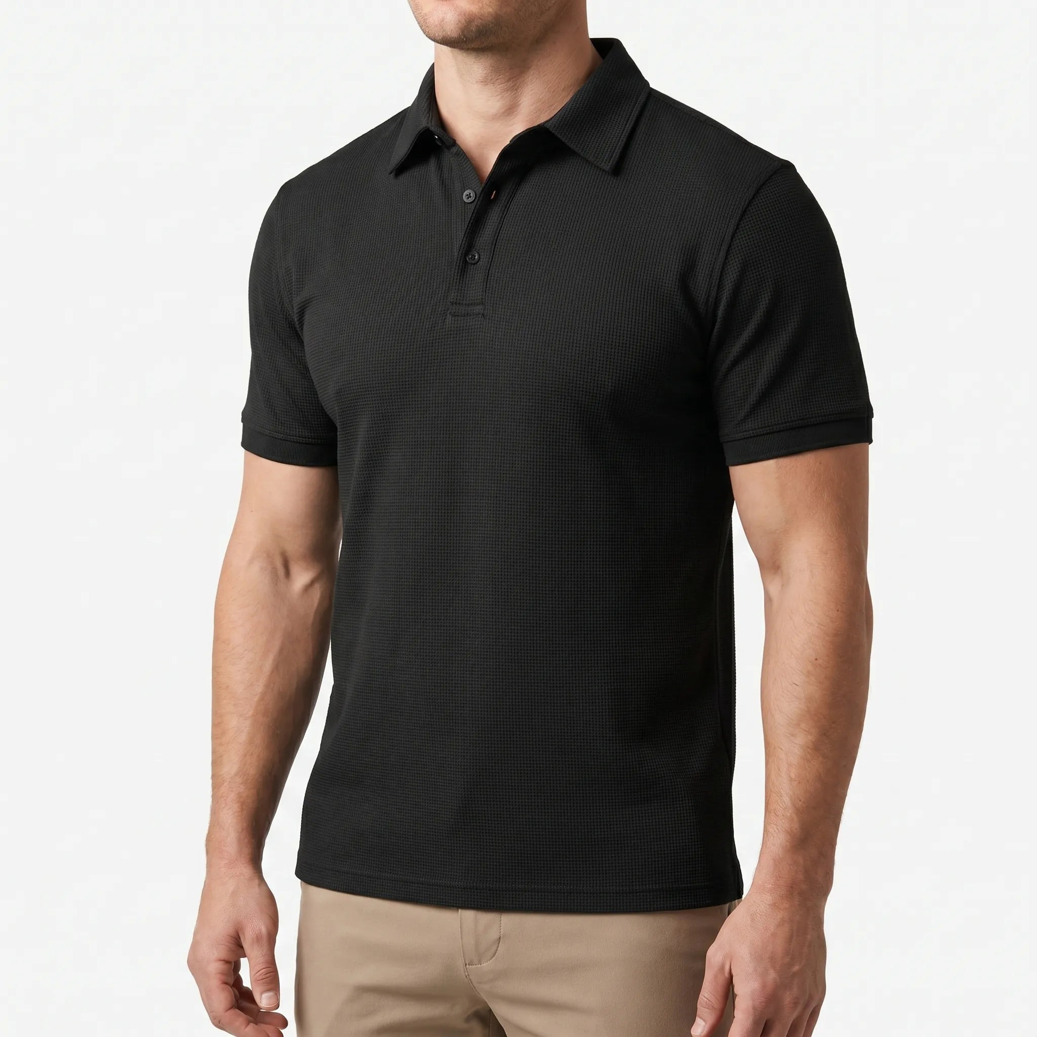 Vespyr™ -  Fitted Short-Sleeve Polo -  Evening Drinks