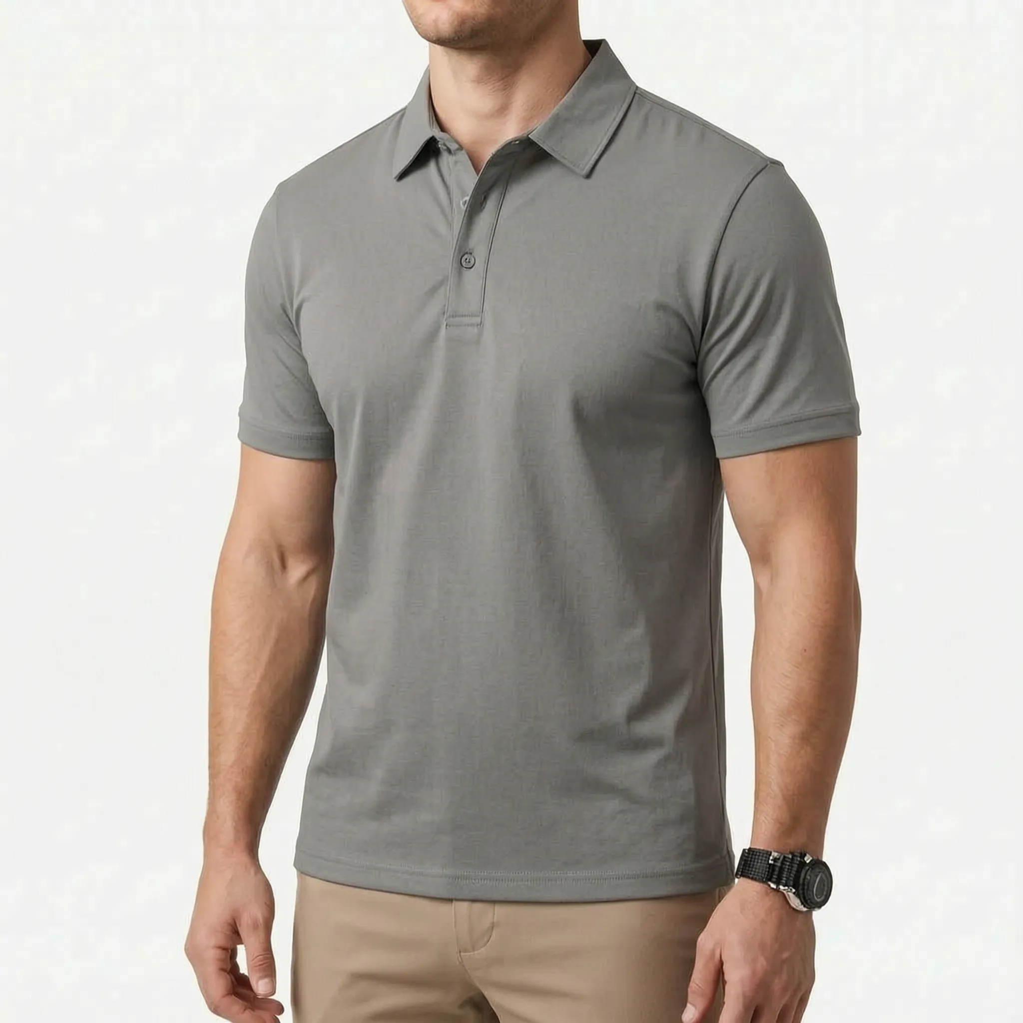 Vespyr™ -  Fitted Short-Sleeve Polo -  Evening Drinks
