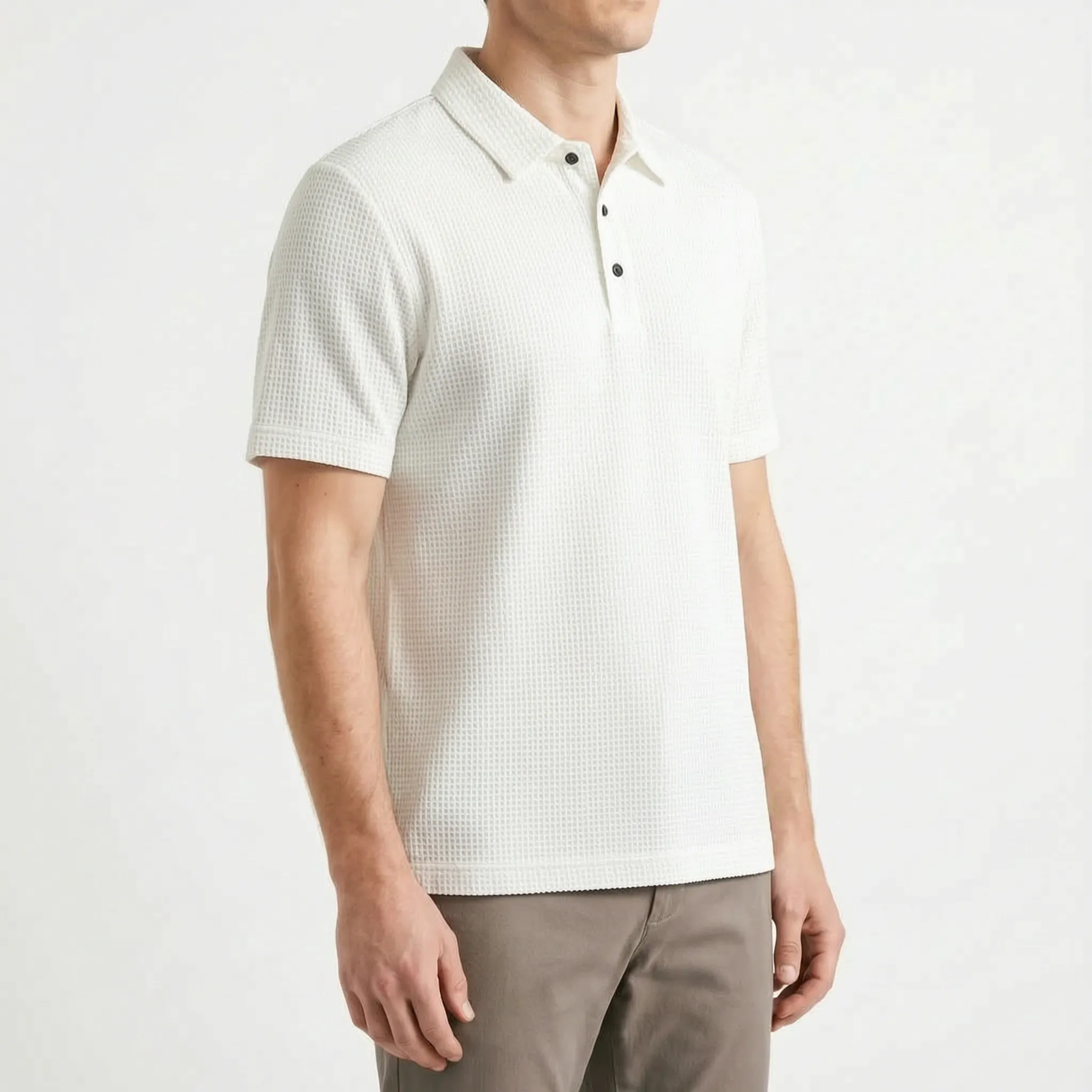 Vexton™ -  Textured Knit Men's Polo Shirt -  Relaxed Office Wear