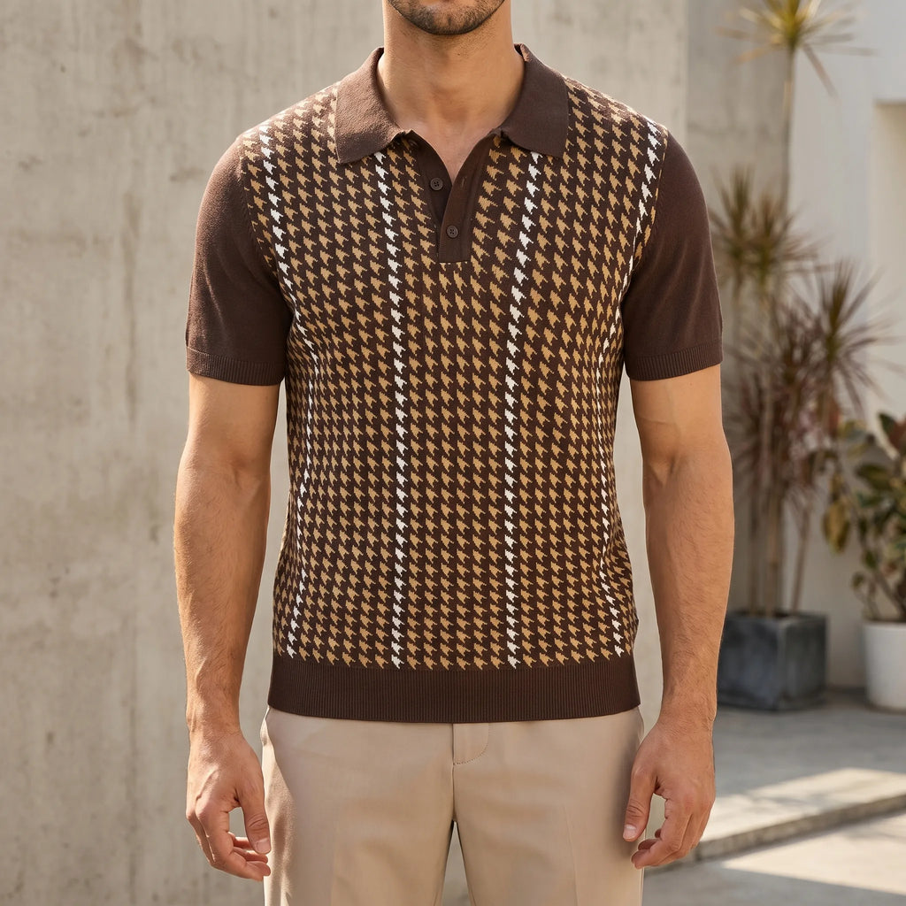 Vistelo™ -  Short Sleeve Knit Polo Shirt -  Smart Casual Dressing