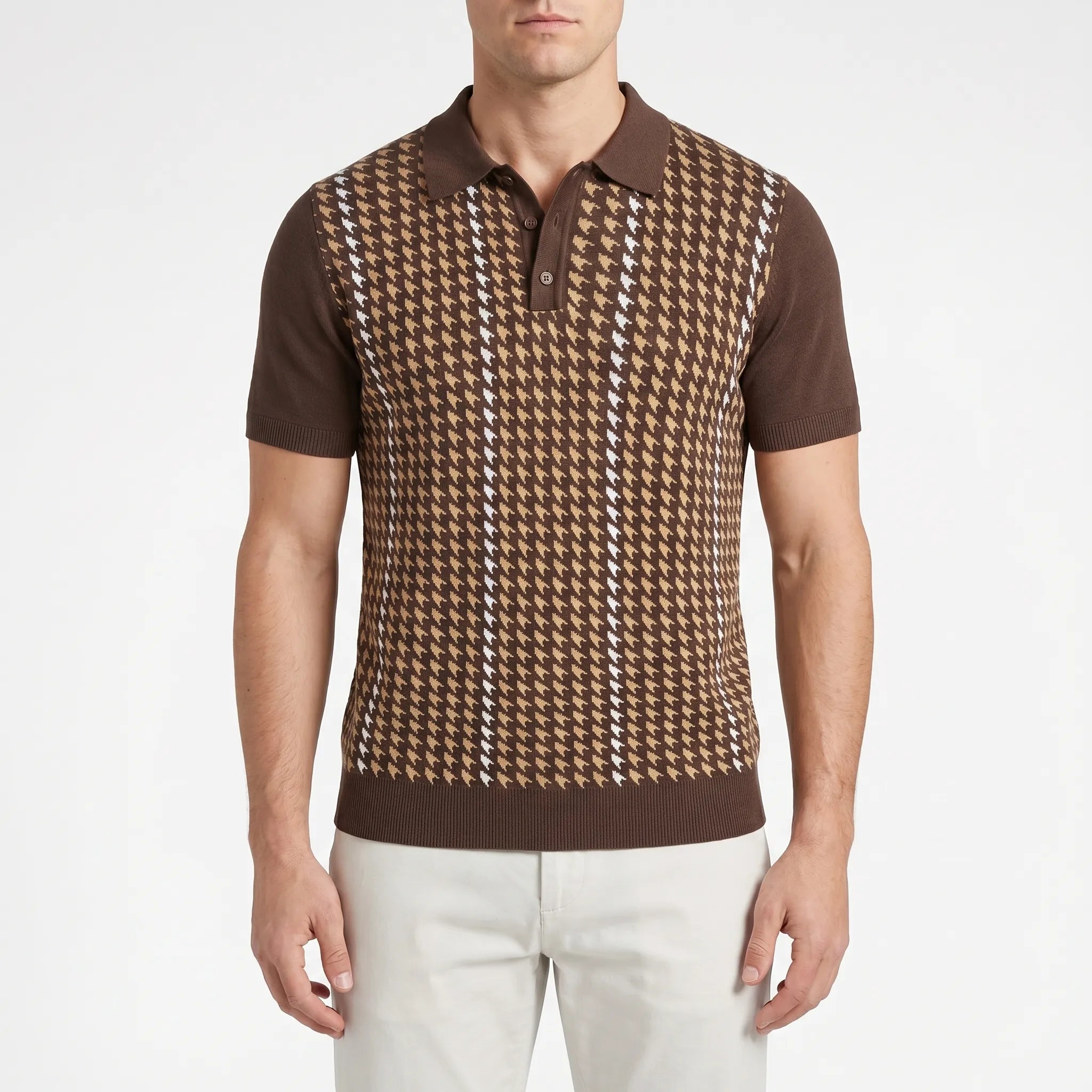 Vistelo™ -  Short Sleeve Knit Polo Shirt -  Smart Casual Dressing