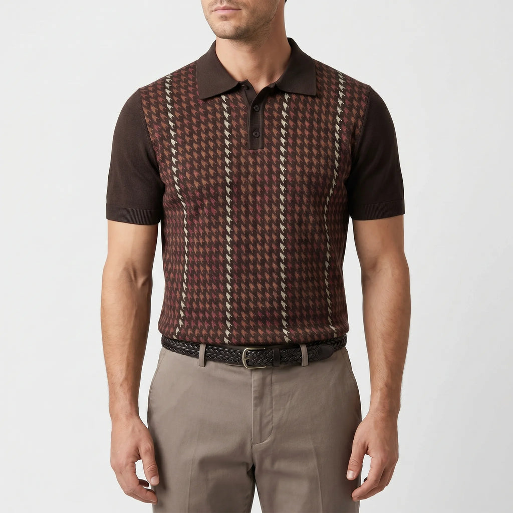 Vistelo™ -  Short Sleeve Knit Polo Shirt -  Smart Casual Dressing