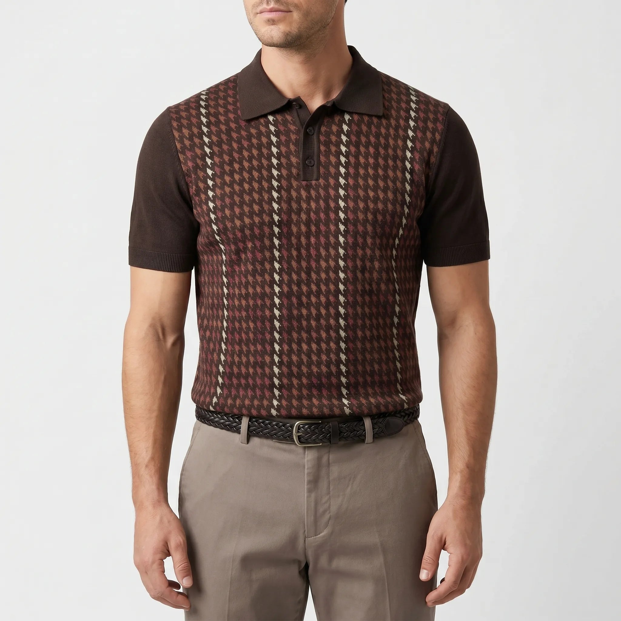 Vistelo™ -  Short Sleeve Knit Polo Shirt -  Smart Casual Dressing
