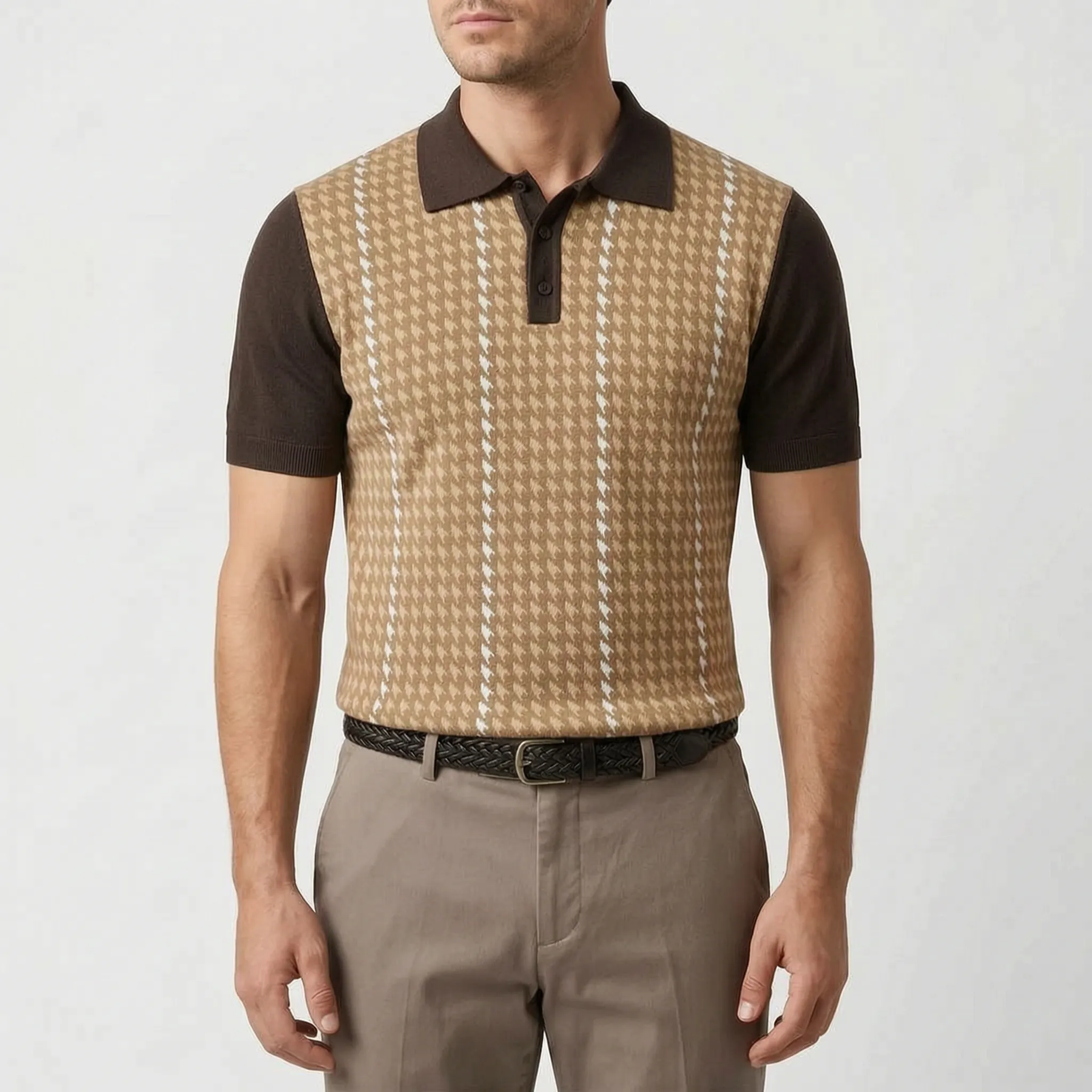 Vistelo™ -  Short Sleeve Knit Polo Shirt -  Smart Casual Dressing