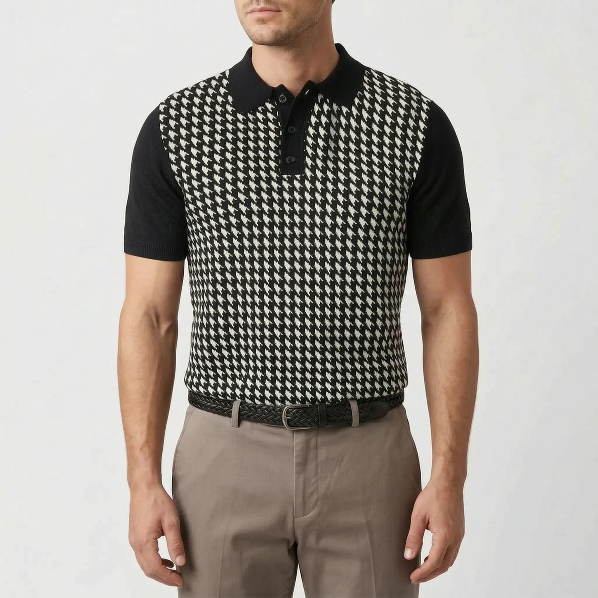 Vistelo™ -  Short Sleeve Knit Polo Shirt -  Smart Casual Dressing