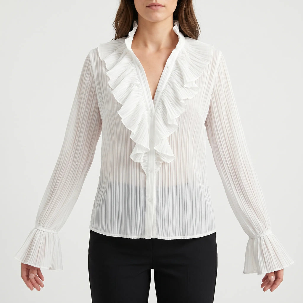 Volanta™ -  Ruffled Long-Sleeve Blouse -  Dressing Up For Evenings