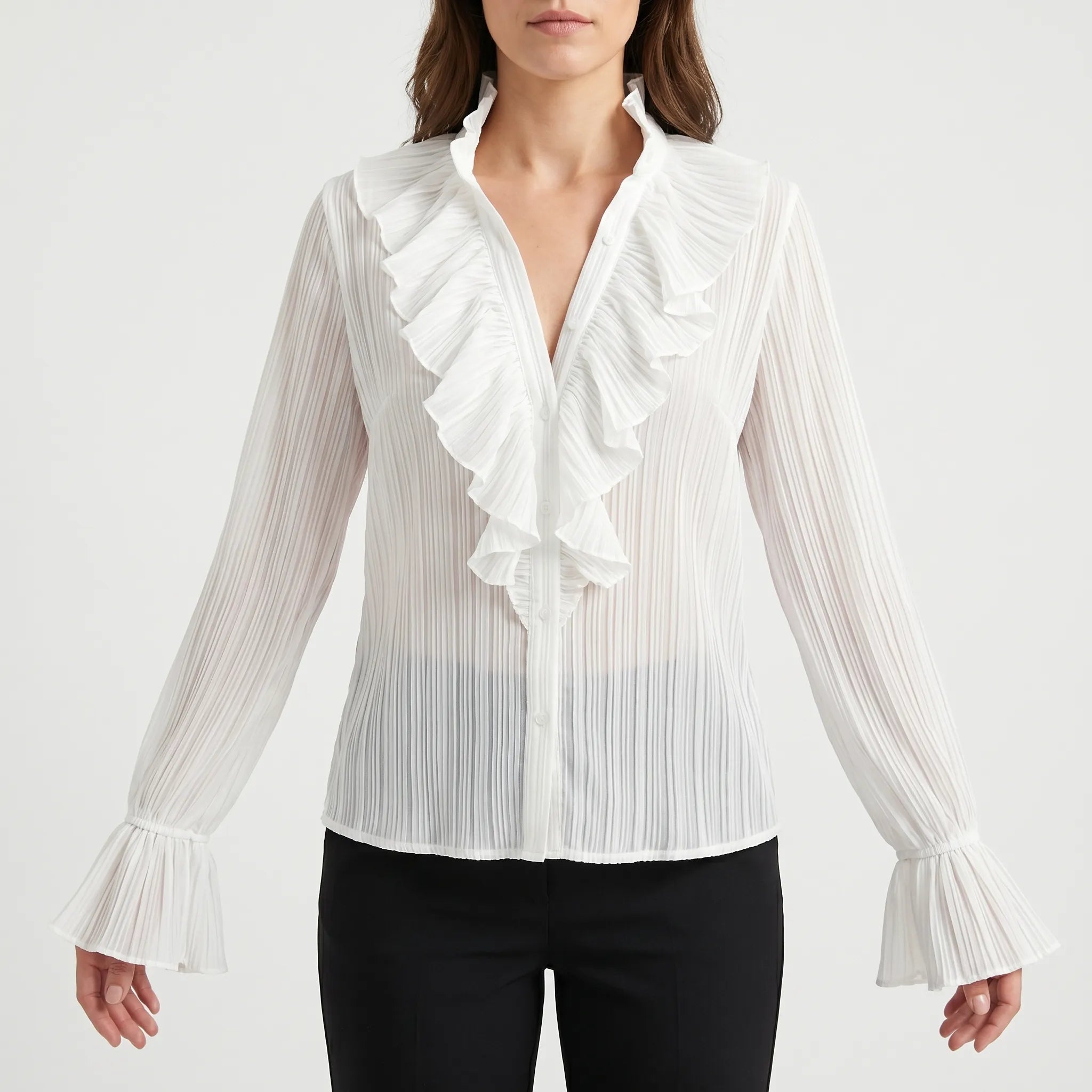 Volanta™ -  Ruffled Long-Sleeve Blouse -  Dressing Up For Evenings