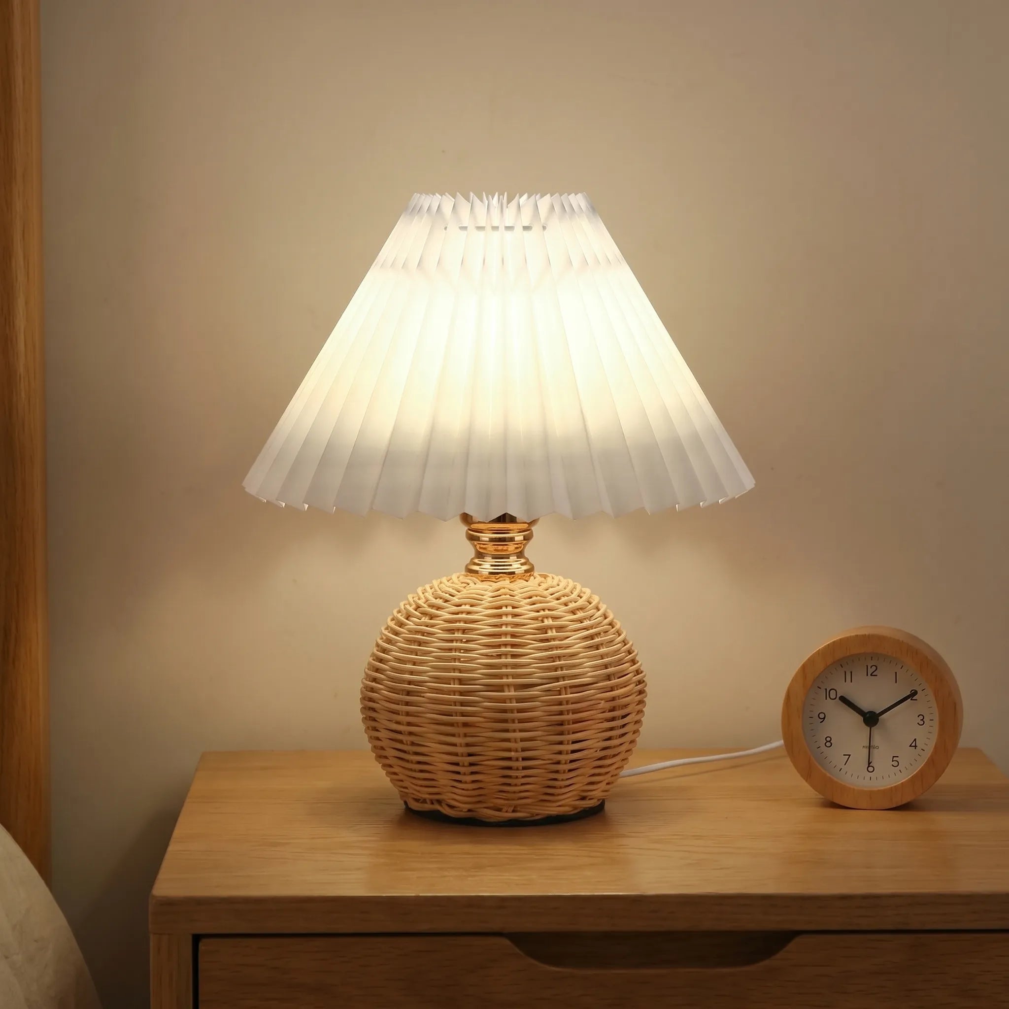 Weavella™ -  Woven Sphere Table Lamp -  Ambient Bedside Lighting