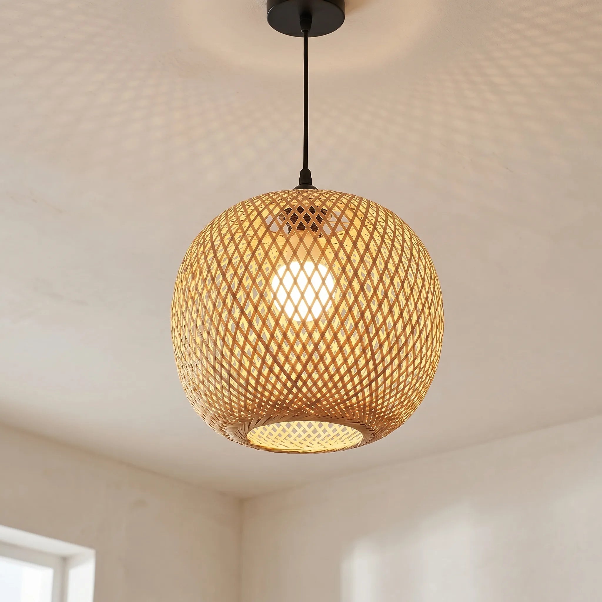 Weavely™ -  Woven Globe Pendant Light -  Dining Room Lighting