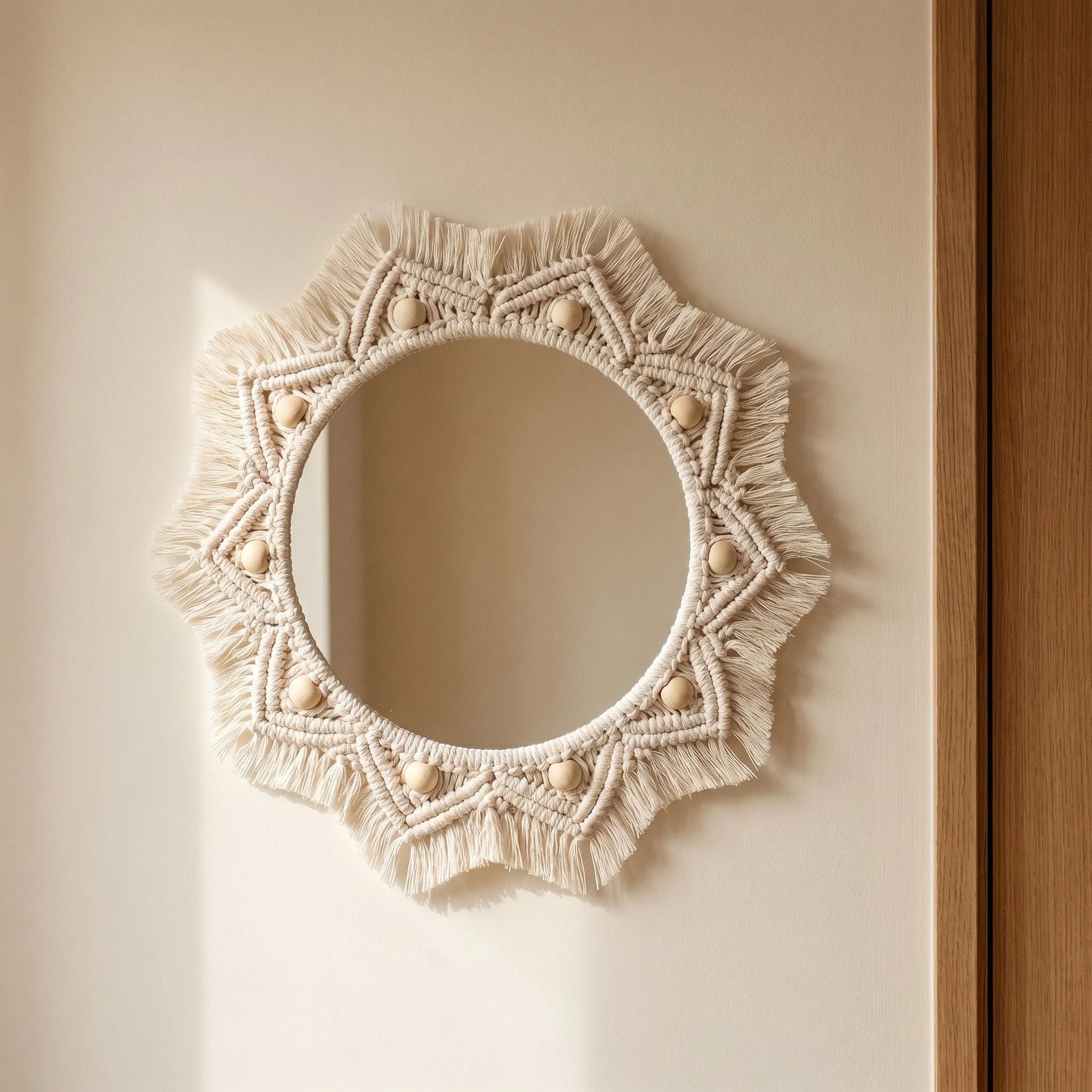 Weavira™ -  Round Woven Wall Mirror -  Reflecting Ambient Light