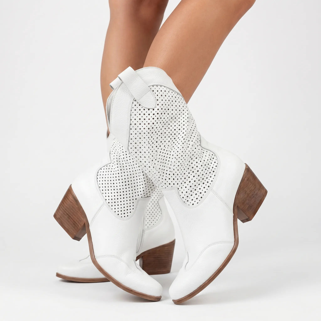 Westara™ -  Perforated Western Boots -  Casual Outings