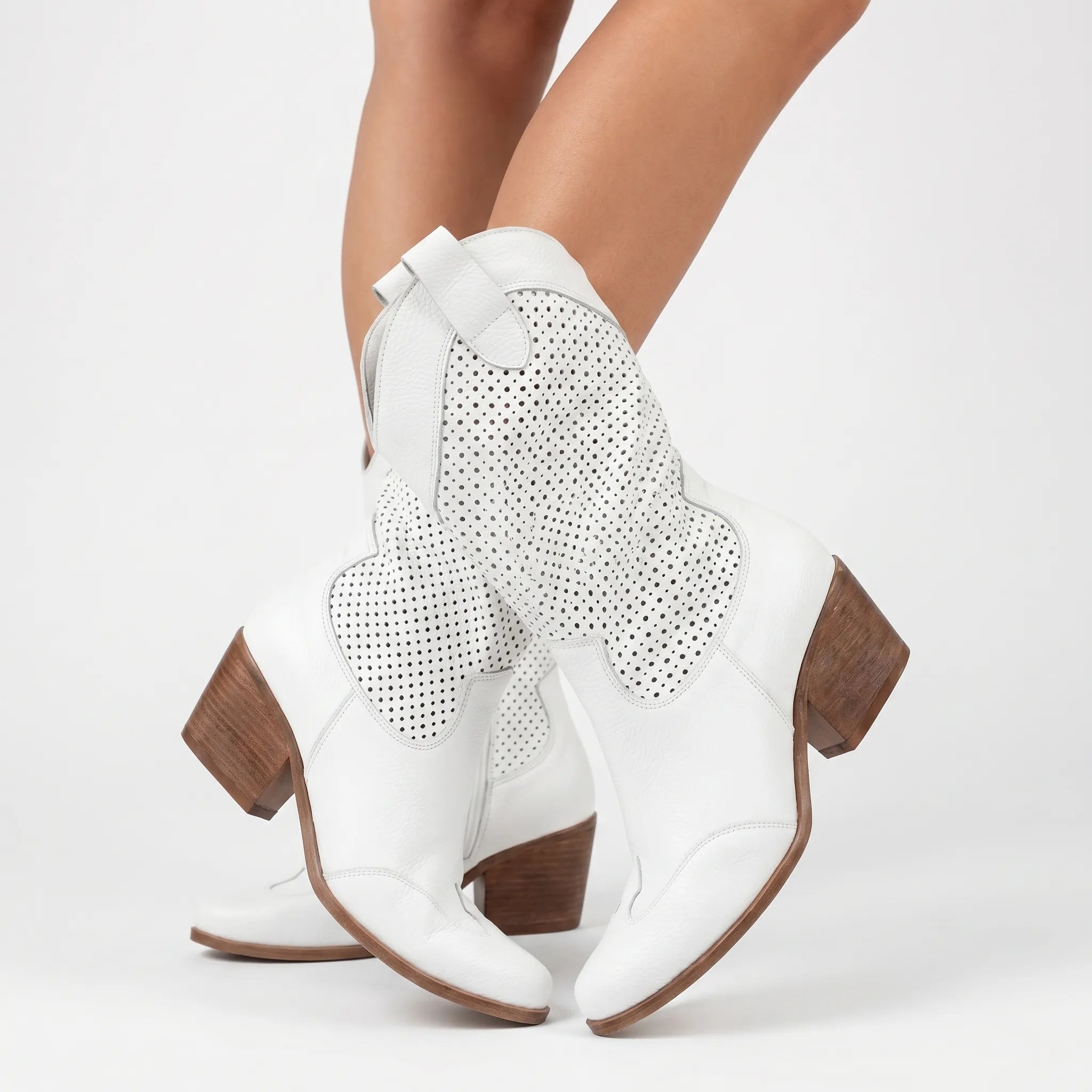 Westara™ -  Perforated Western Boots -  Casual Outings