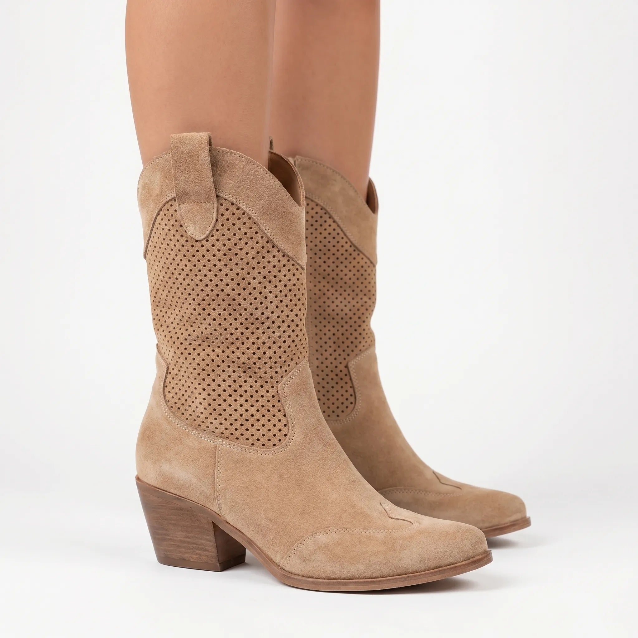 Westara™ -  Perforated Western Boots -  Casual Outings