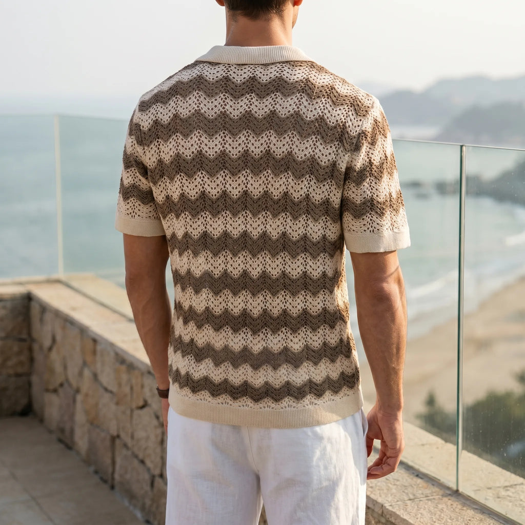 Zagwen™ -  Short Sleeve Knit Shirt -  Summer Holiday Wear
