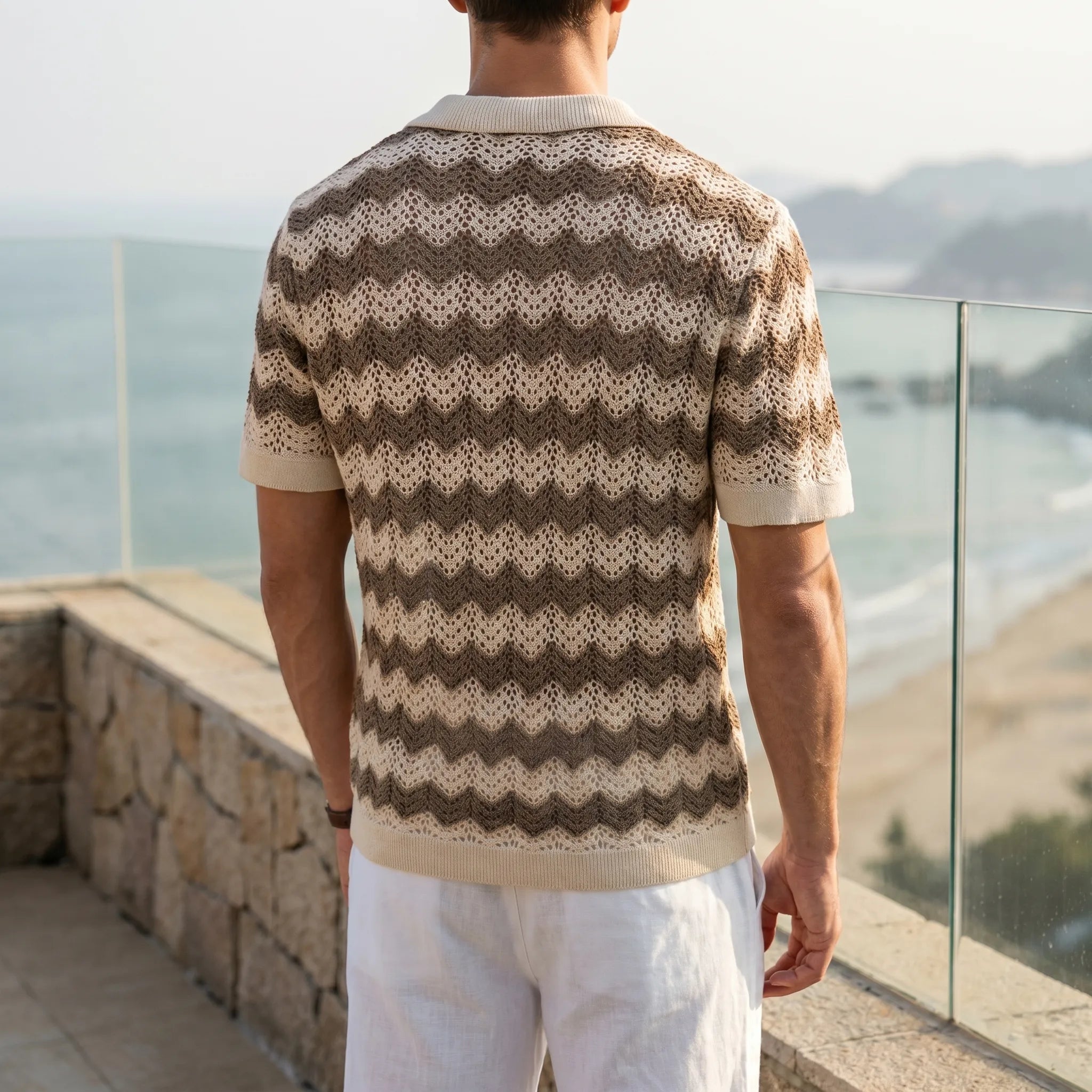 Zagwen™ -  Short Sleeve Knit Shirt -  Summer Holiday Wear