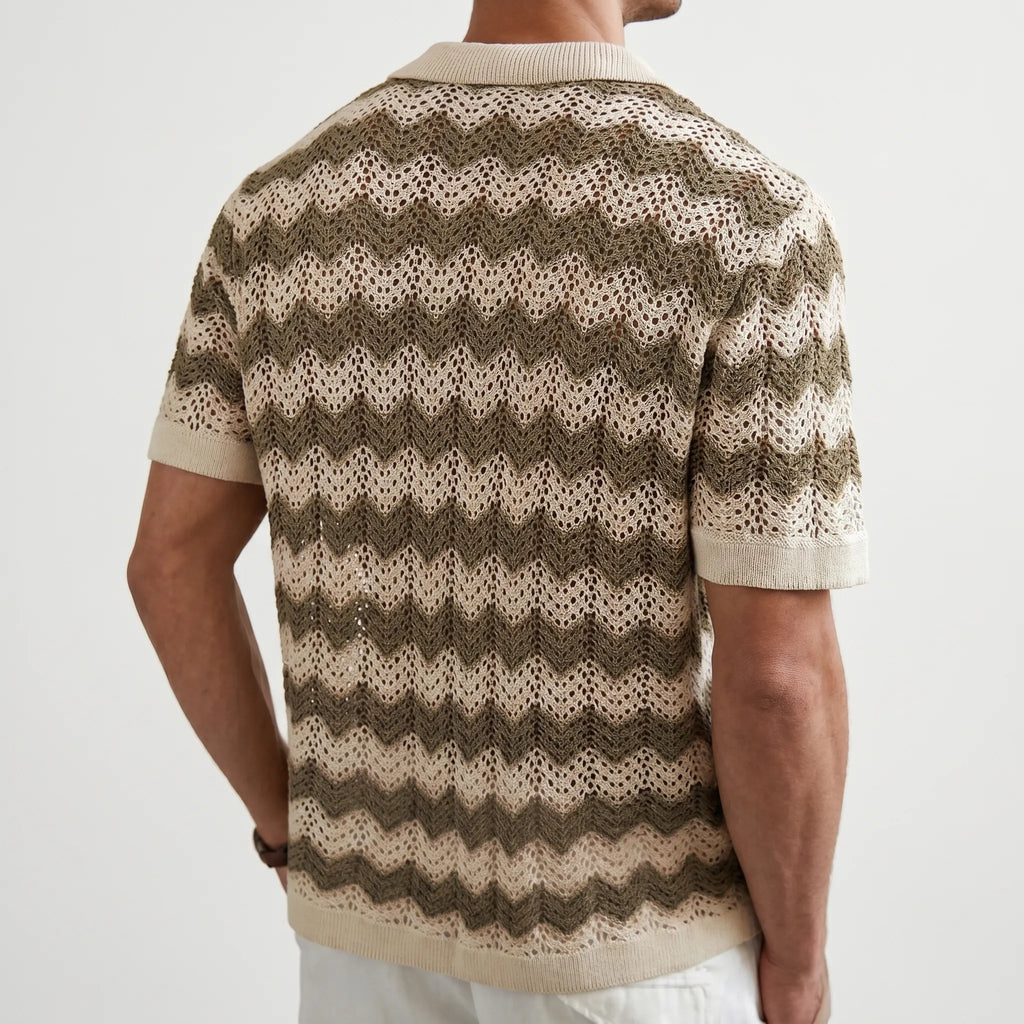Zagwen™ -  Short Sleeve Knit Shirt -  Summer Holiday Wear
