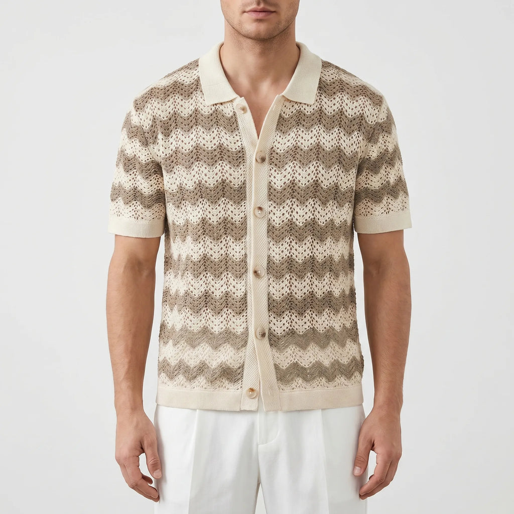 Zagwen™ -  Short Sleeve Knit Shirt -  Summer Holiday Wear