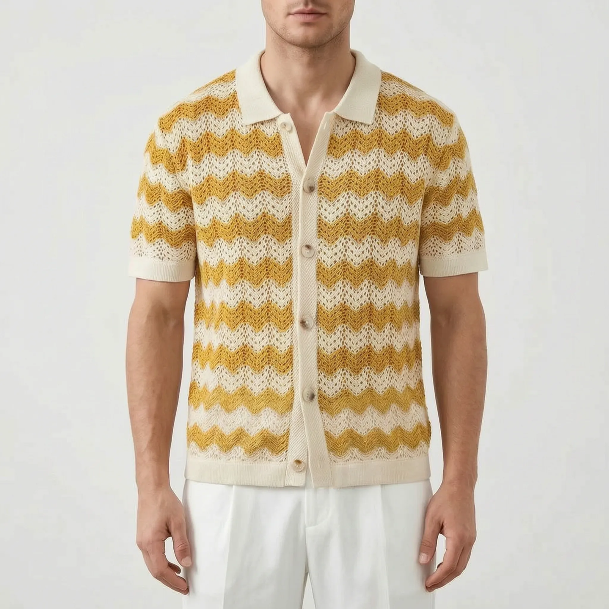 Zagwen™ -  Short Sleeve Knit Shirt -  Summer Holiday Wear