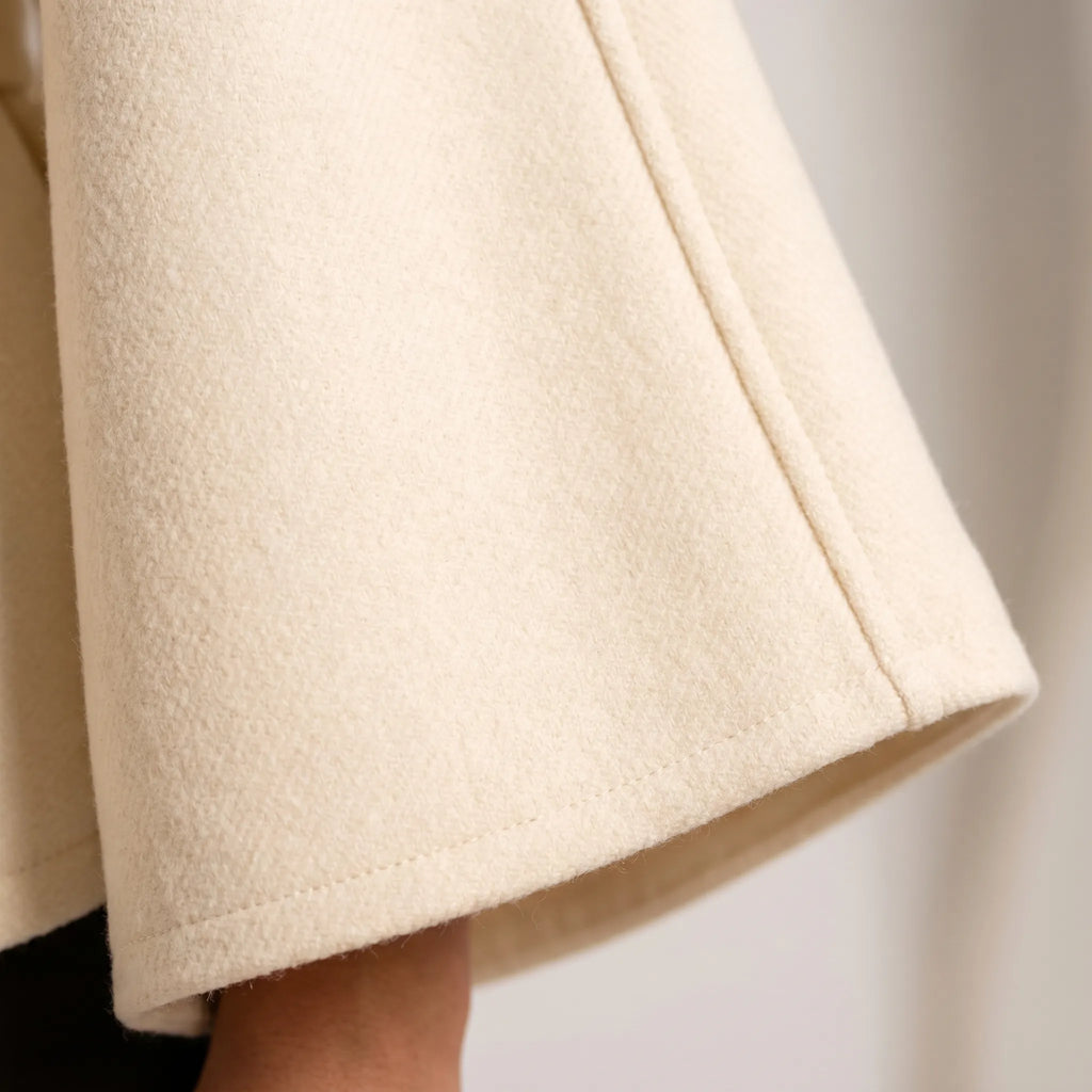 Zelora™ -  Belted High Neck Cape -  Layering Over Dresses