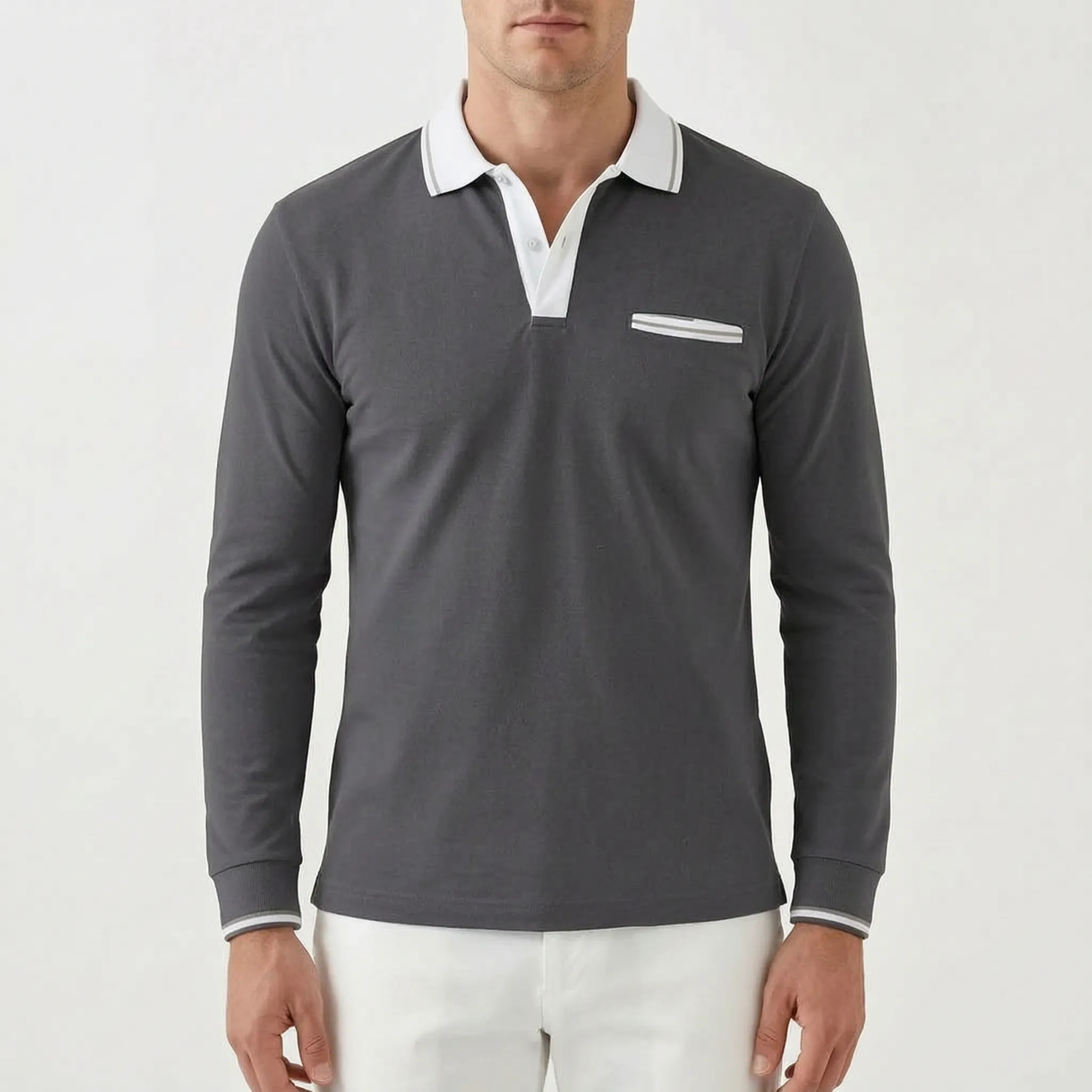 Zempolo™ -  Long Sleeve Polo Shirt -  Weekend Socialising