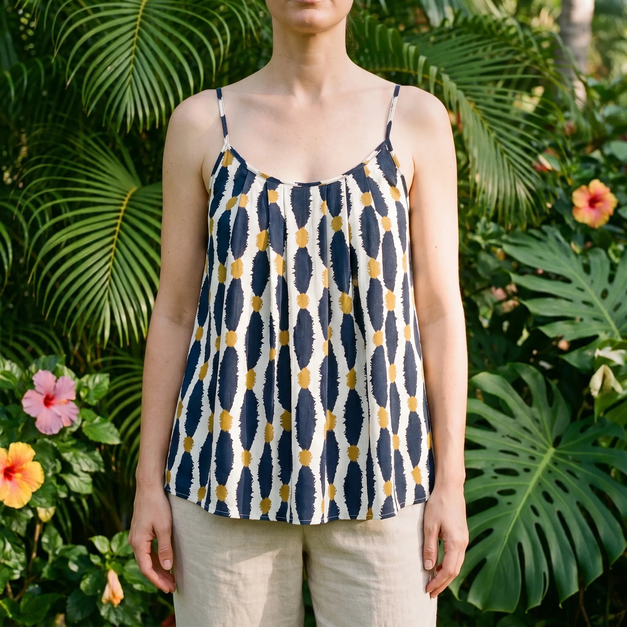 Zennor™ -  Printed Sleeveless Cami Top -  Warm Weather Outings