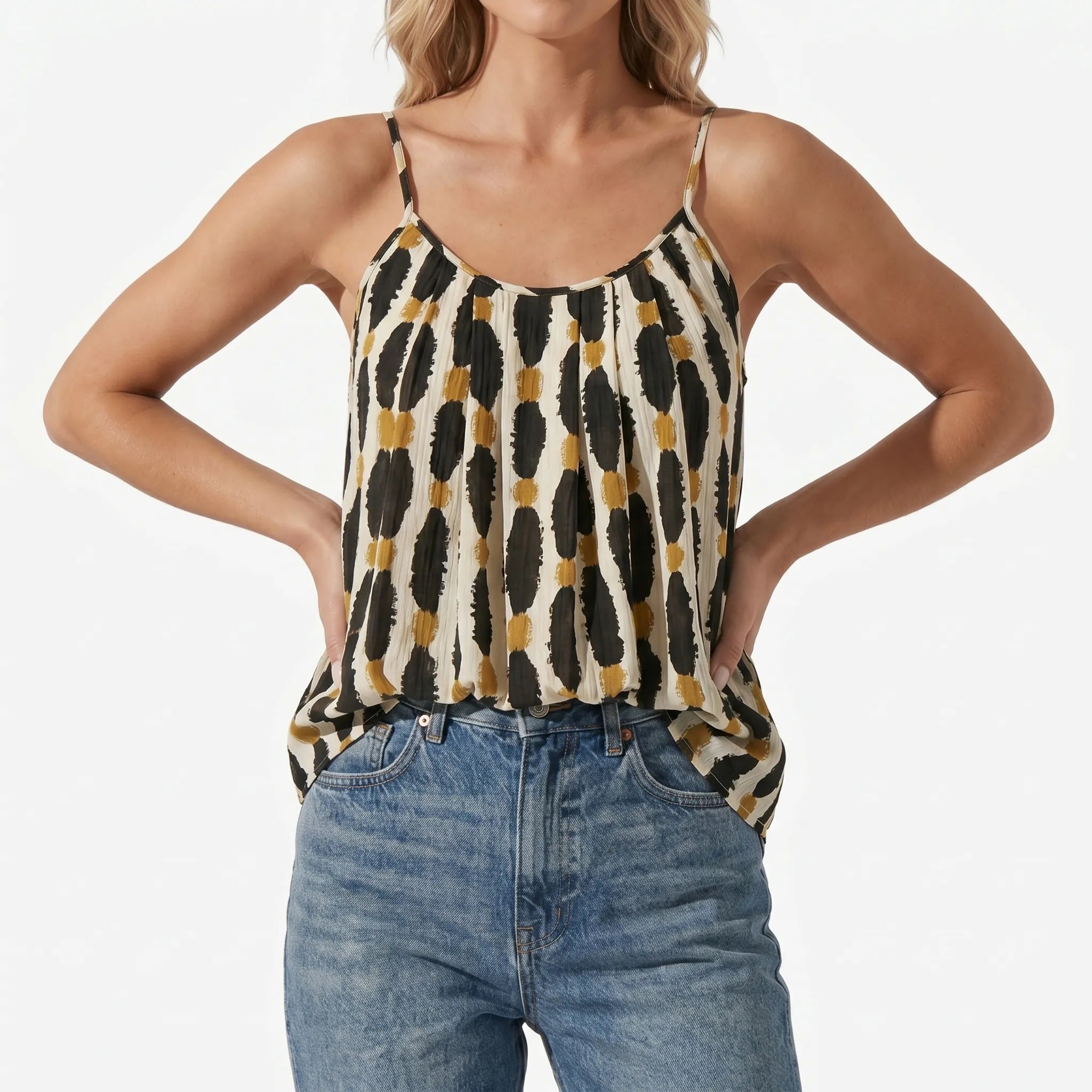 Zennor™ -  Printed Sleeveless Cami Top -  Warm Weather Outings