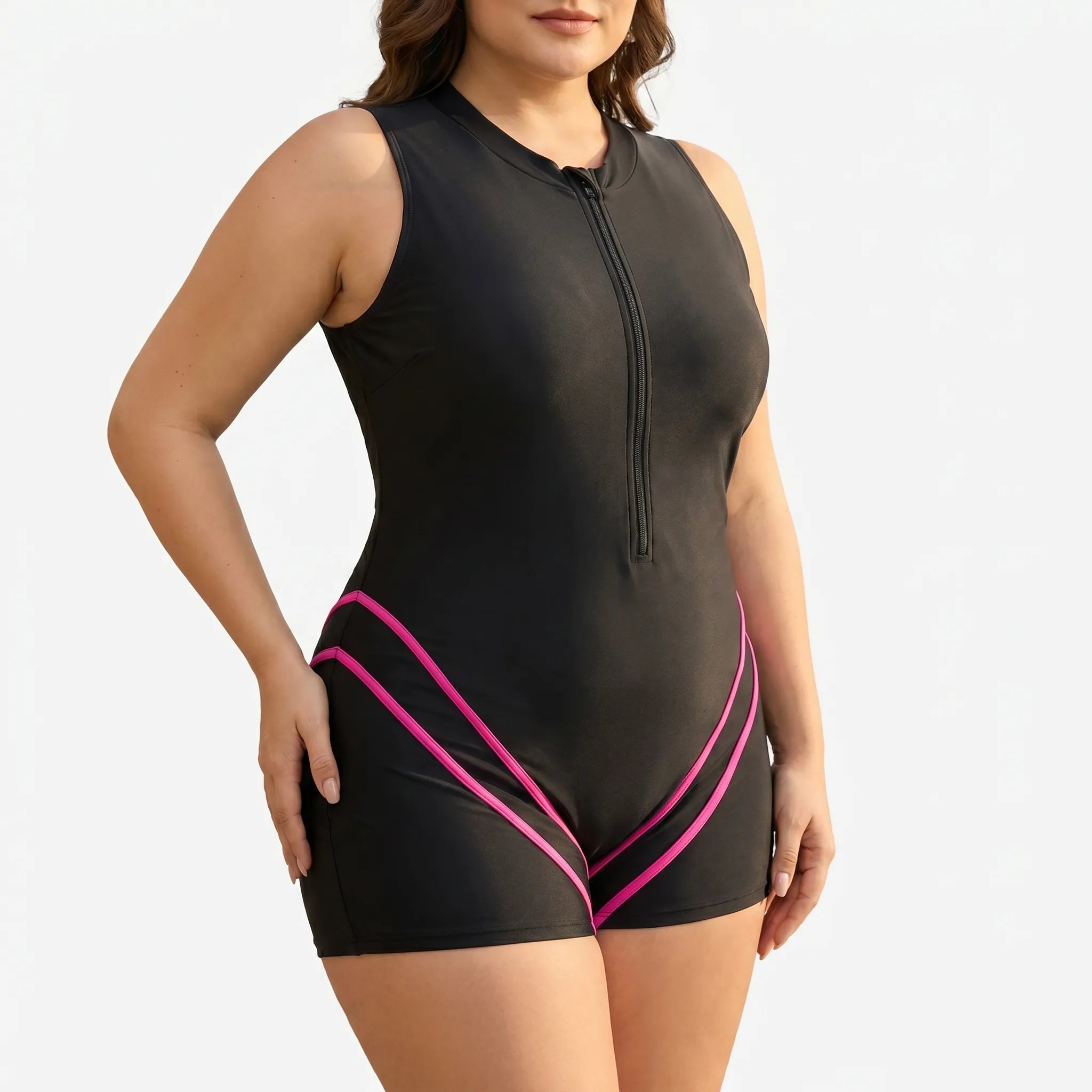 Ziptura™ -  Sporty One-Piece Swimsuit -  Active Water Sports