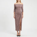 Zovanna™ -  Off-Shoulder Midi Dress -  Evening Receptions