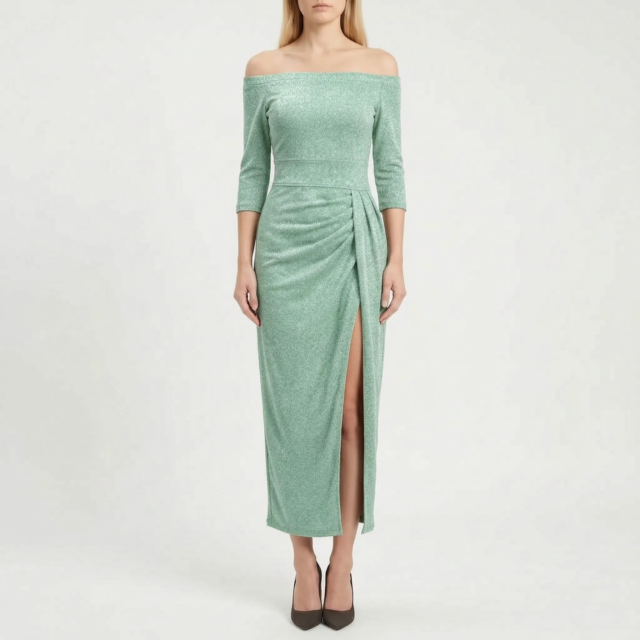 Zovanna™ -  Off-Shoulder Midi Dress -  Evening Receptions