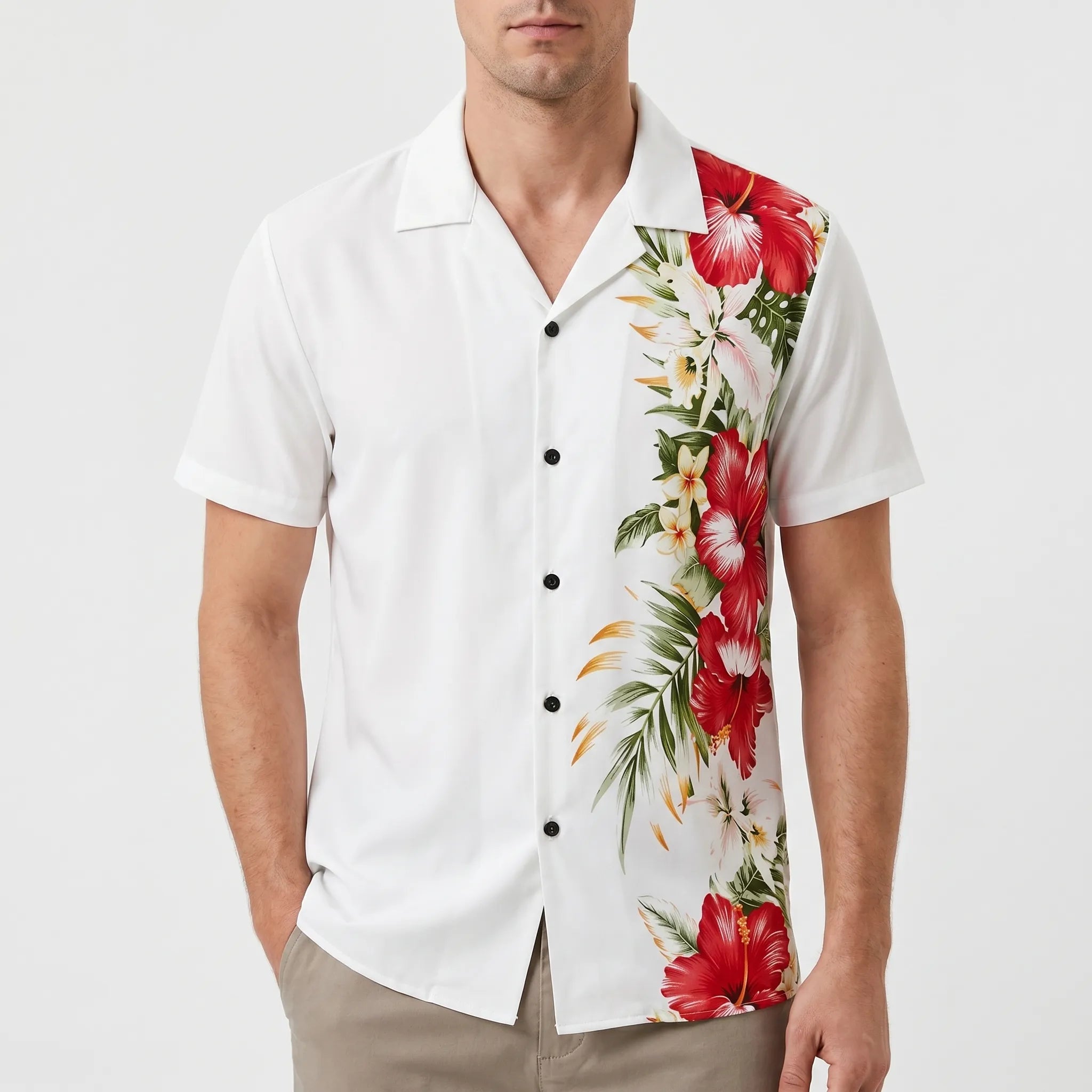 Zovira™ -  Short Sleeve Patterned Shirt -  Summer Evening Wear