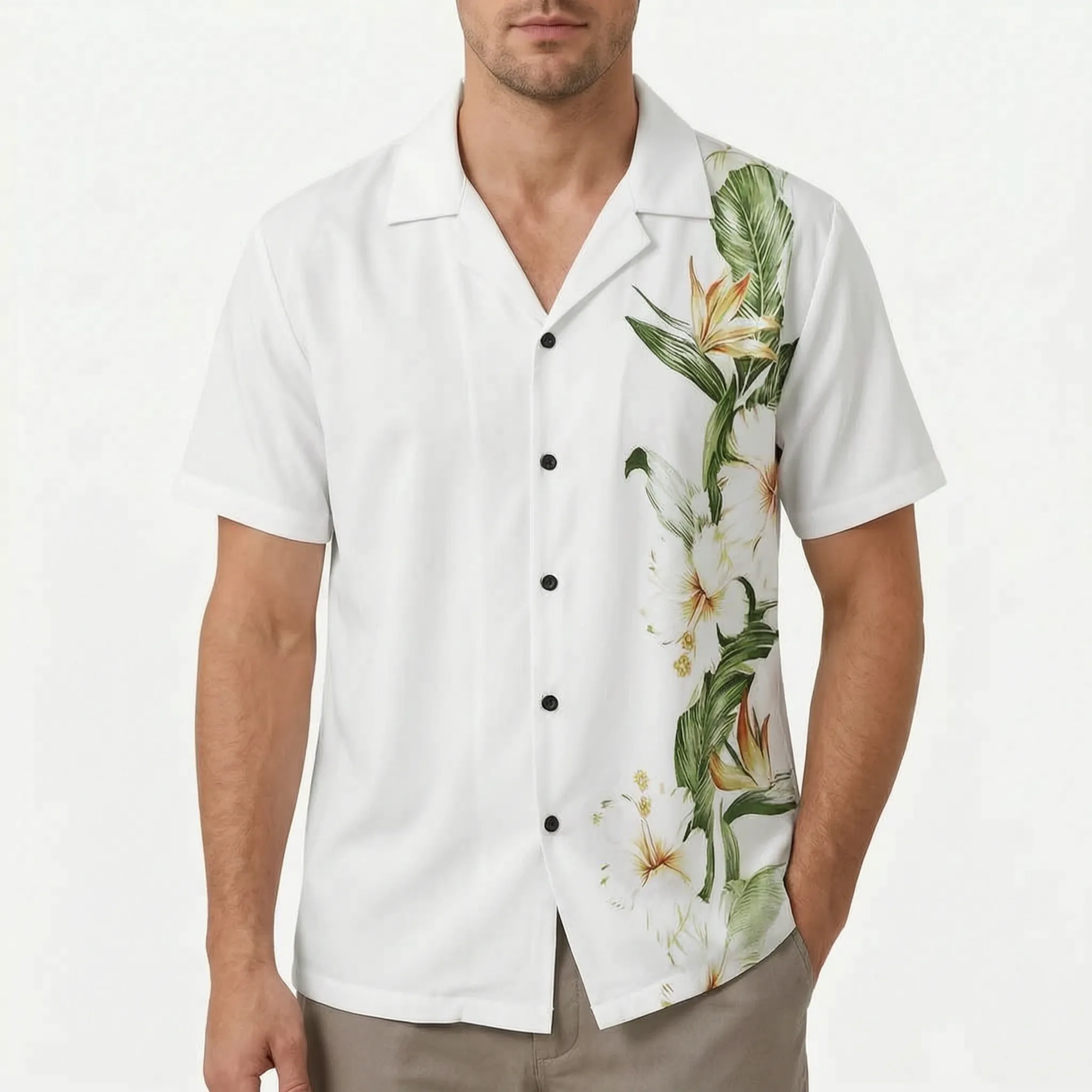 Zovira™ -  Short Sleeve Patterned Shirt -  Summer Evening Wear