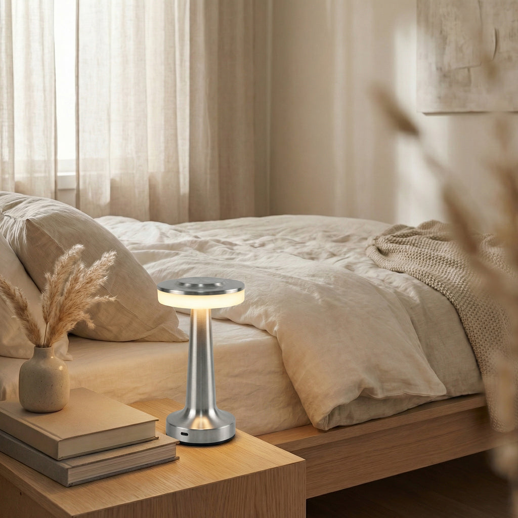 Touch-Control Rechargeable LED Table Light with Metal Construction