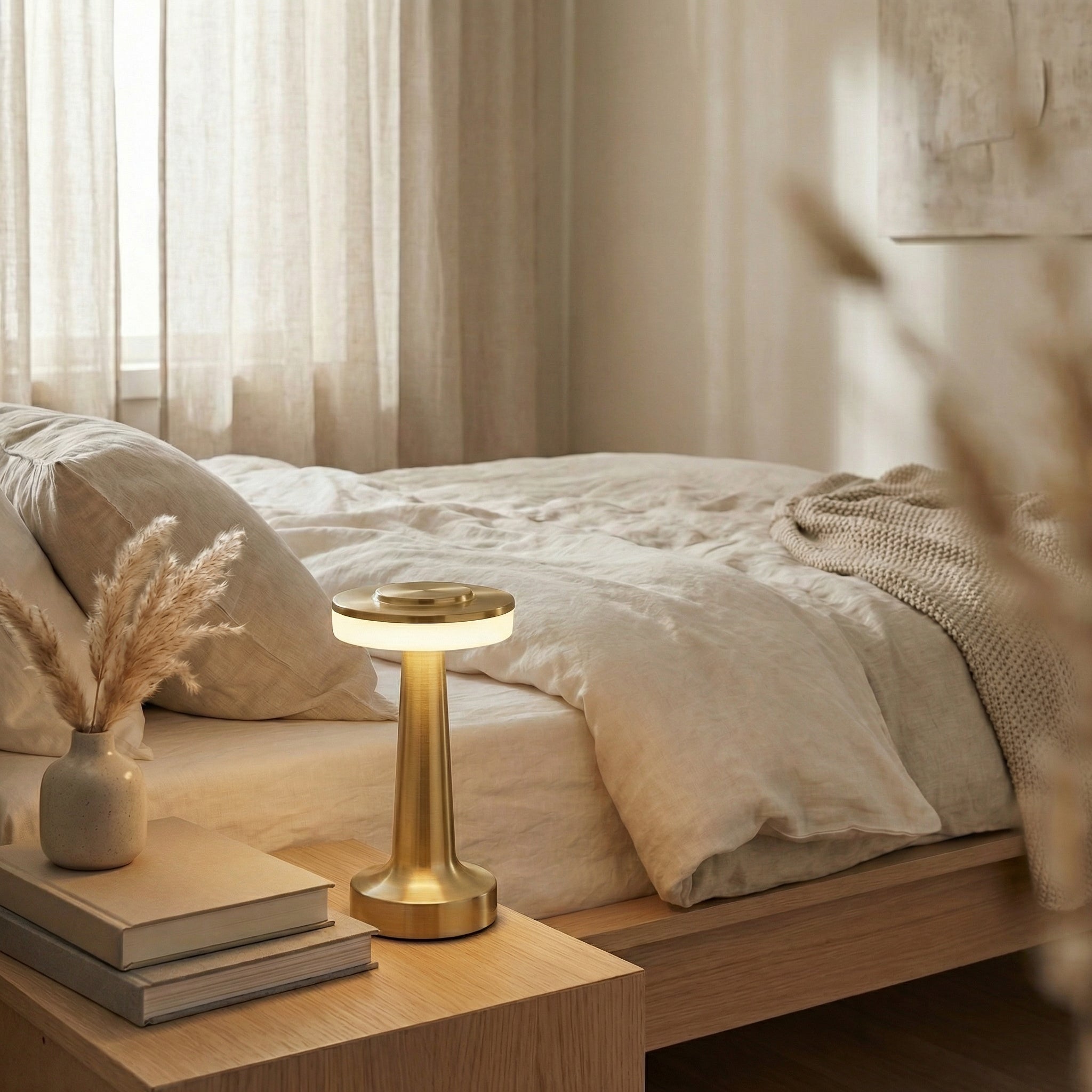 Touch-Control Rechargeable LED Table Light with Metal Construction