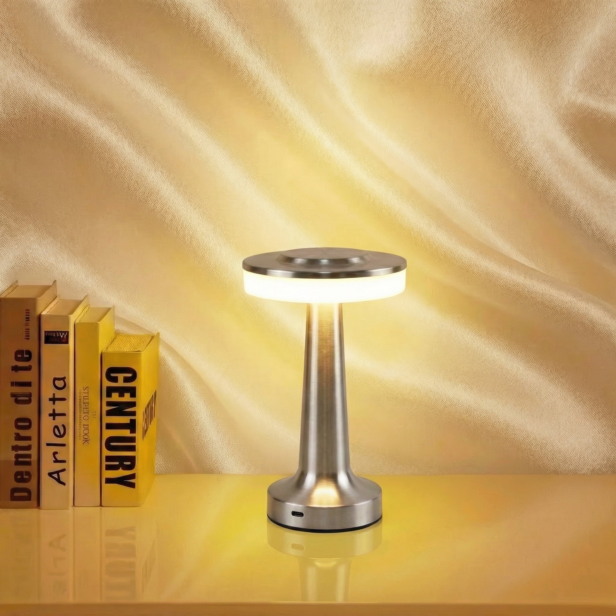 Touch-Control Rechargeable LED Table Light with Metal Construction