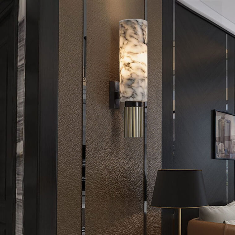 Marble Copper Wall Light LED E27 Natural Stone