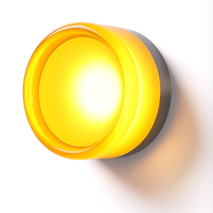 Round Glass Wall Sconce LED Amber Warm Light 5W