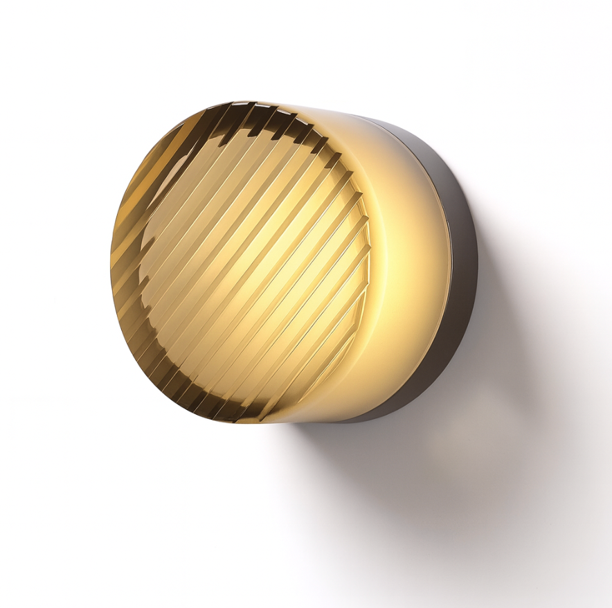Round Glass Wall Sconce LED Amber Warm Light 5W