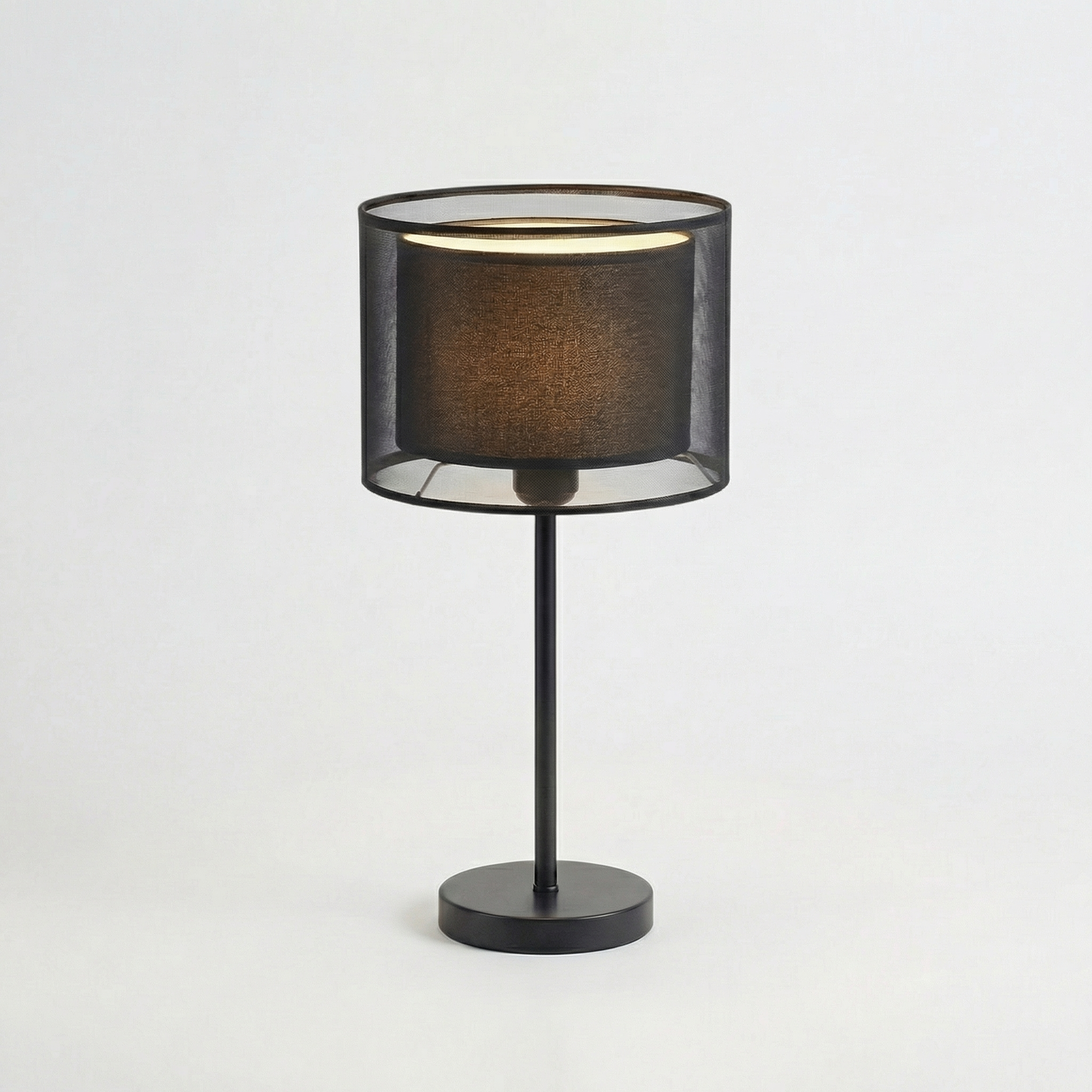 LumaGlow Mesh Table Light with Fabric Inner Shade