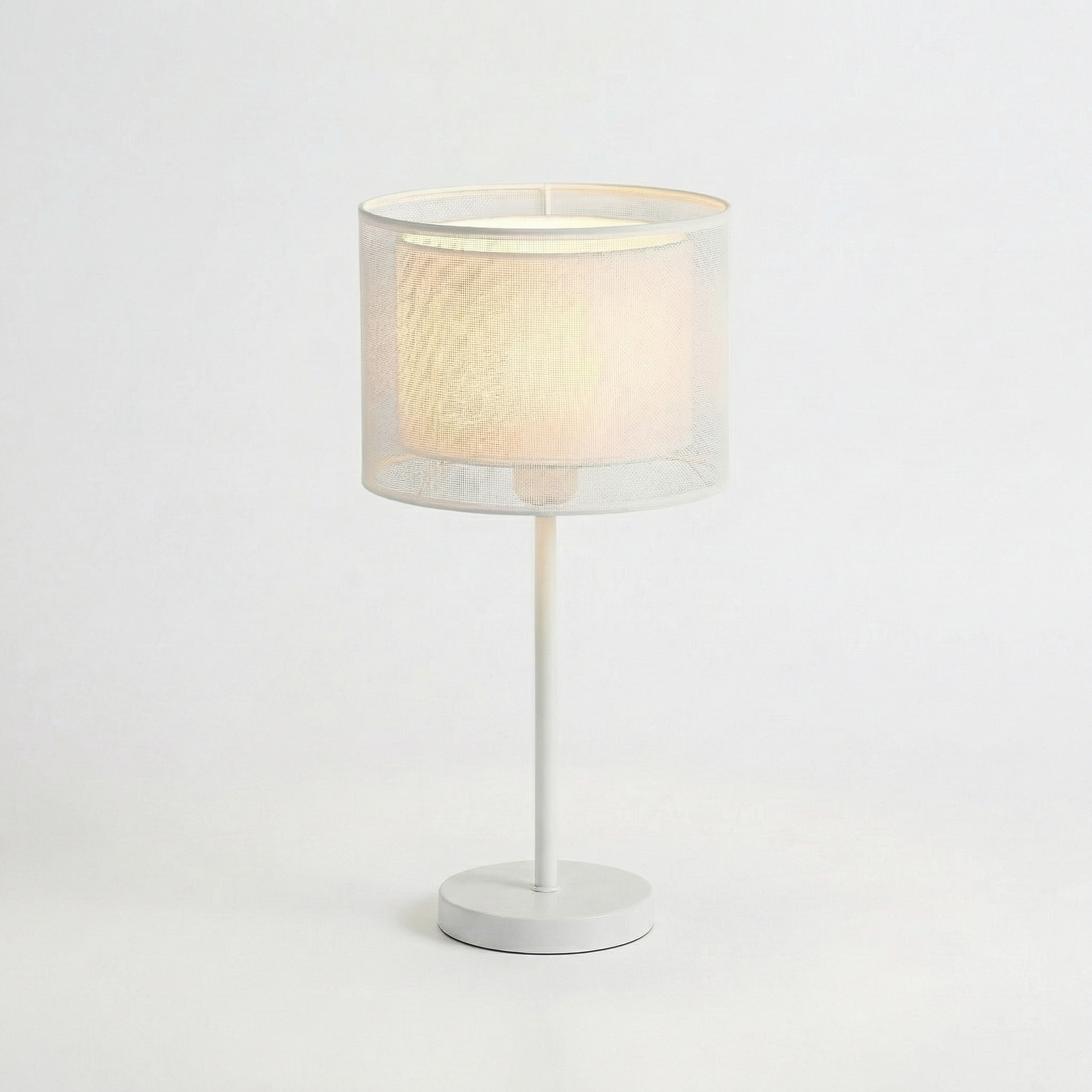 LumaGlow Mesh Table Light with Fabric Inner Shade