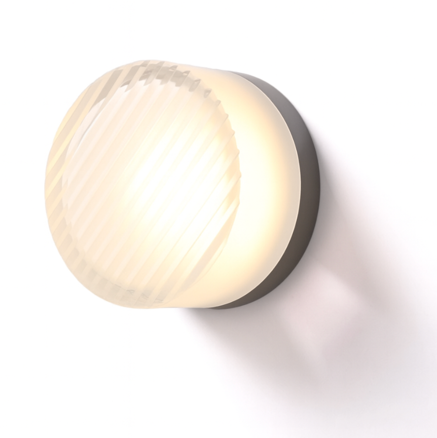 Round Glass Wall Sconce LED Amber Warm Light 5W