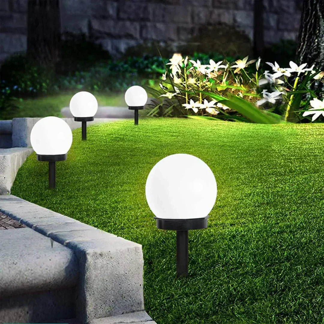 Solar Garden Globe Lights Set of 3 Outdoor Glow