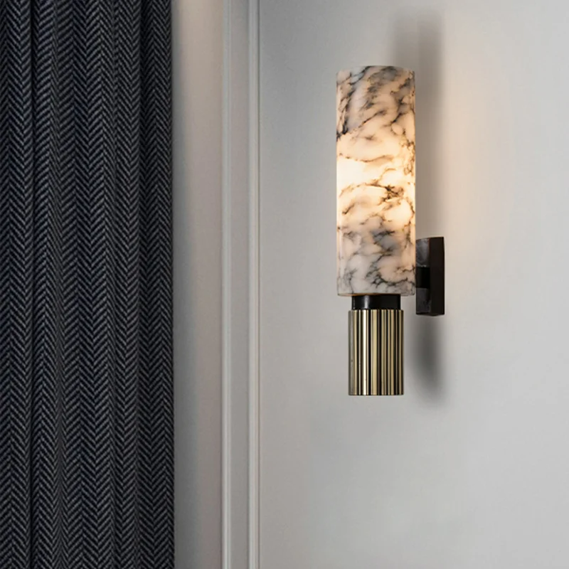 Marble Copper Wall Light LED E27 Natural Stone