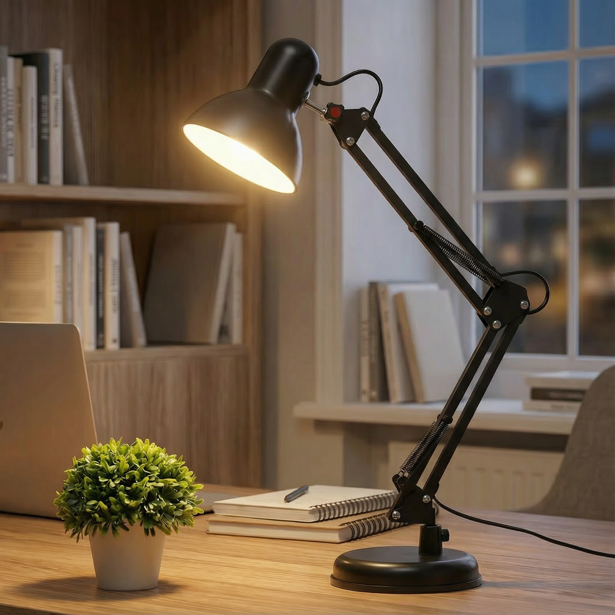 Adjustable Long-Arm Desk Lamp with Folding Arm