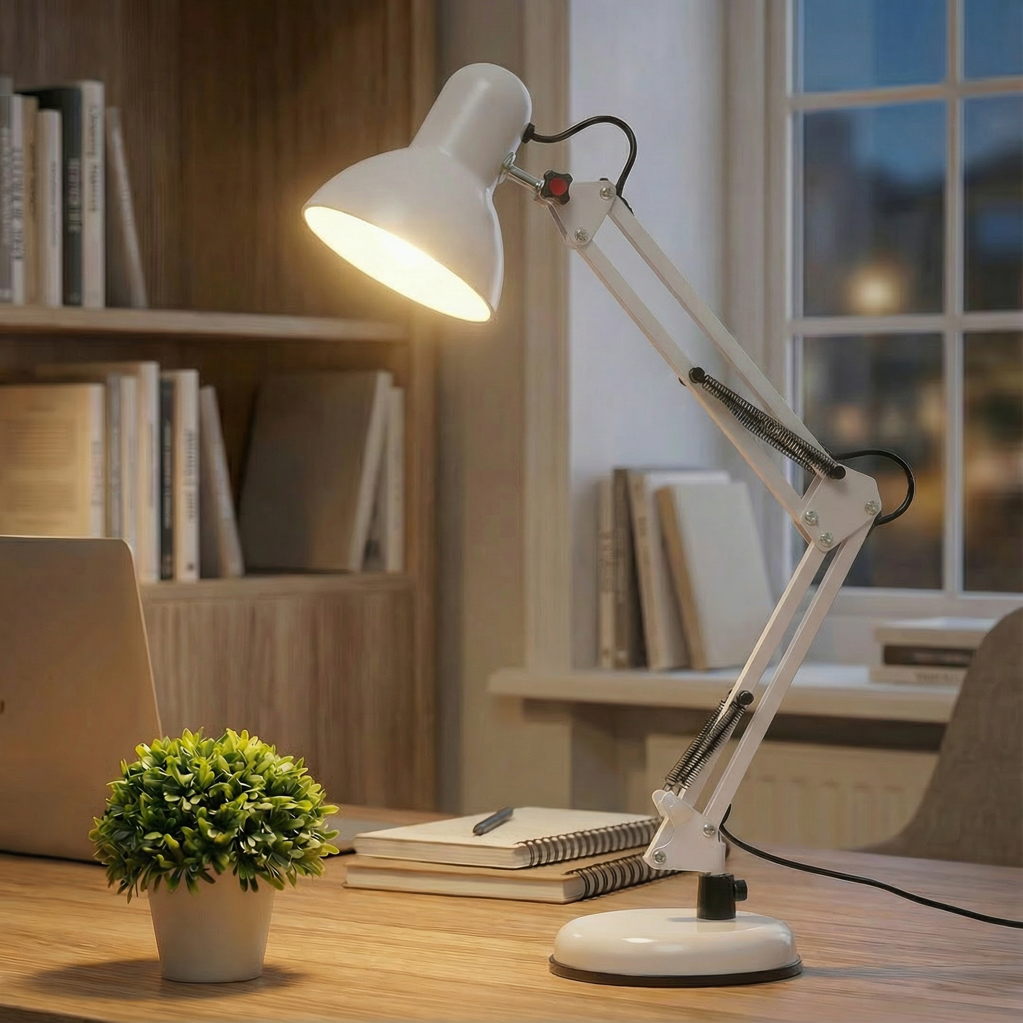Adjustable Long-Arm Desk Lamp with Folding Arm