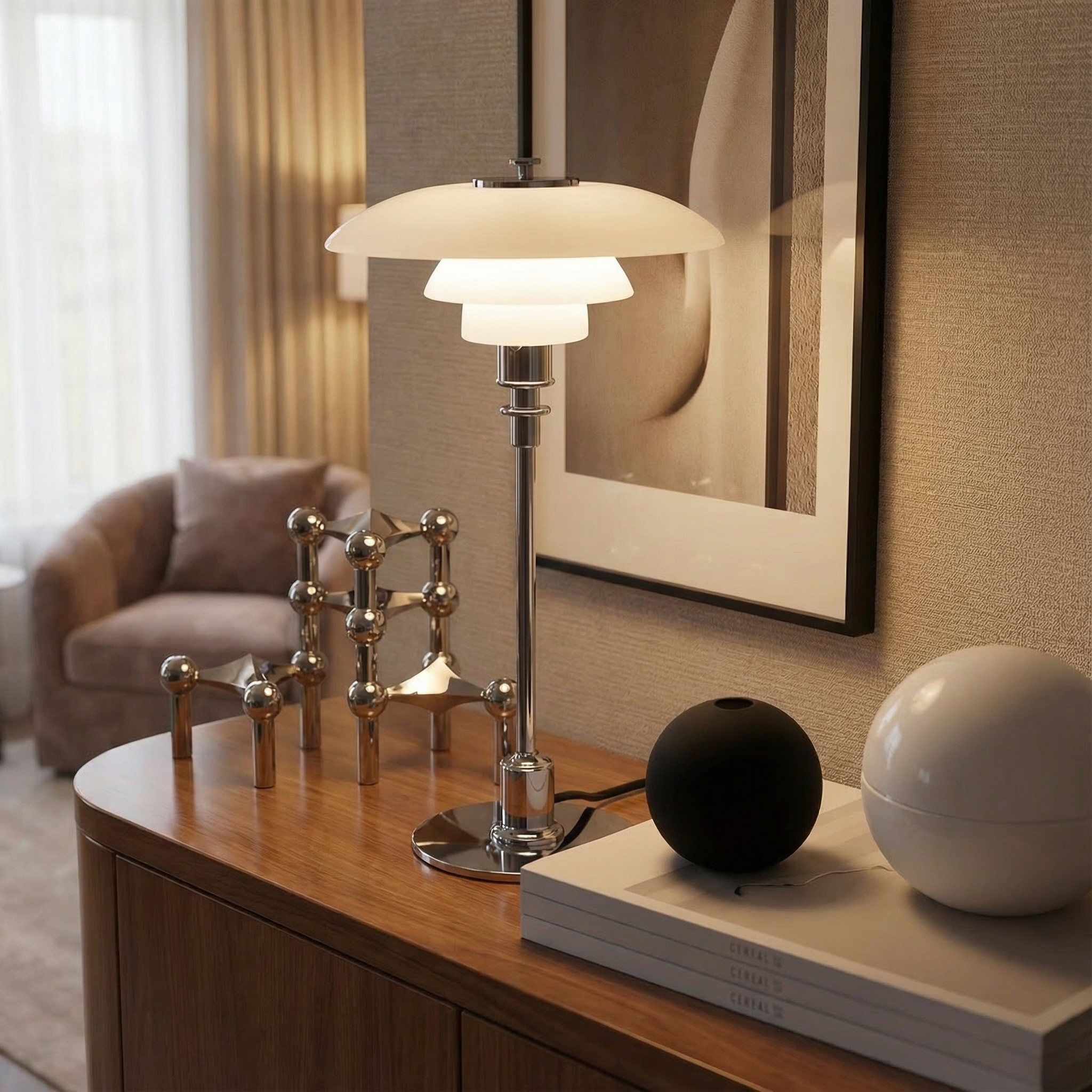 Nordica Halo Scandinavian Glass Table Lamp